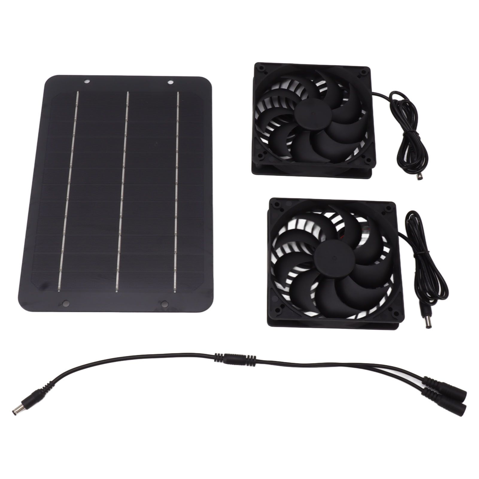 Solar Panel Fan Kit 10W Solar Powered Dual Fans for Chicken House Greenhouse Dog House With Protective Net - Image 2