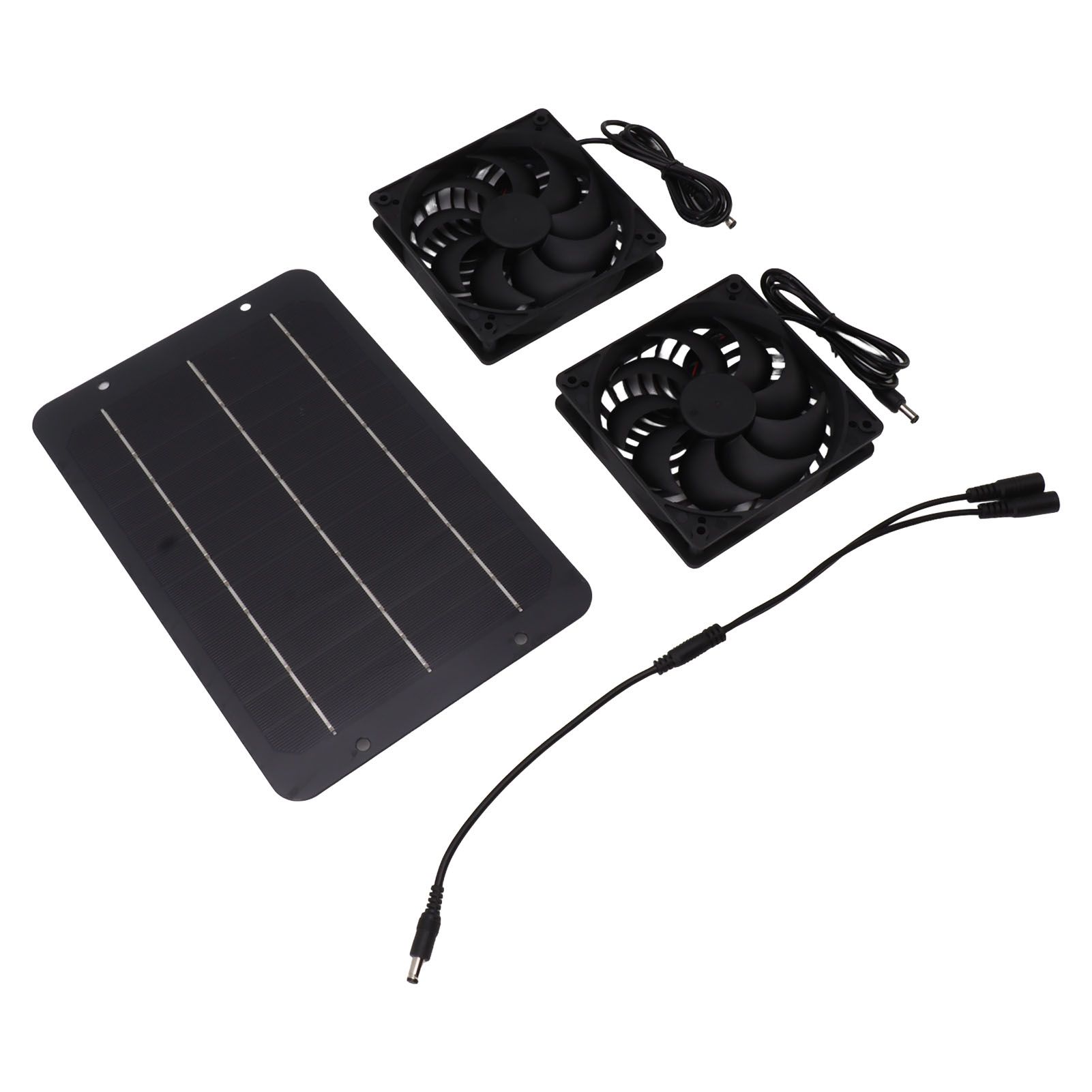 Solar Panel Fan Kit 10W Solar Powered Dual Fans for Chicken House Greenhouse Dog House With Protective Net - Image 3