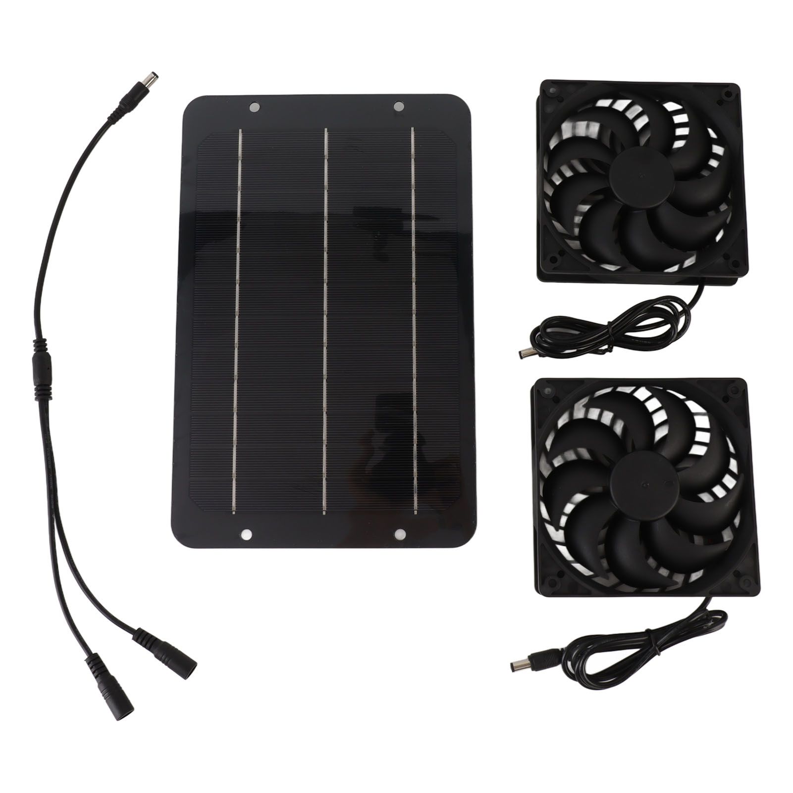 Solar Panel Fan Kit 10W Solar Powered Dual Fans for Chicken House Greenhouse Dog House With Protective Net - Image 4