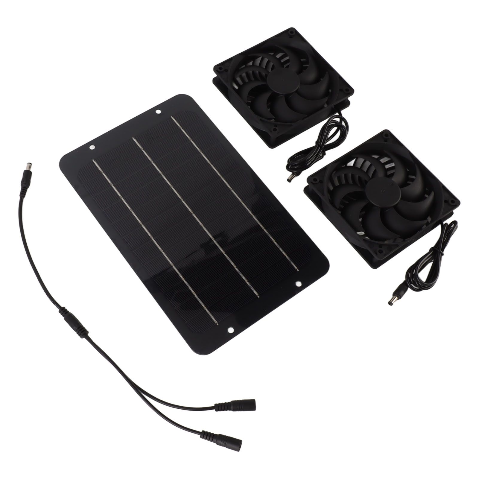 Solar Panel Fan Kit 10W Solar Powered Dual Fans for Chicken House Greenhouse Dog House With Protective Net - Image 5