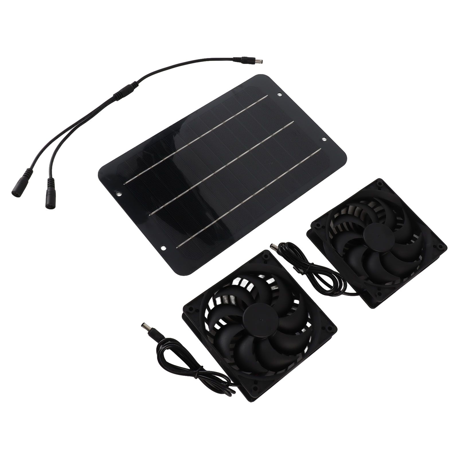 Solar Panel Fan Kit 10W Solar Powered Dual Fans for Chicken House Greenhouse Dog House With Protective Net - Image 7