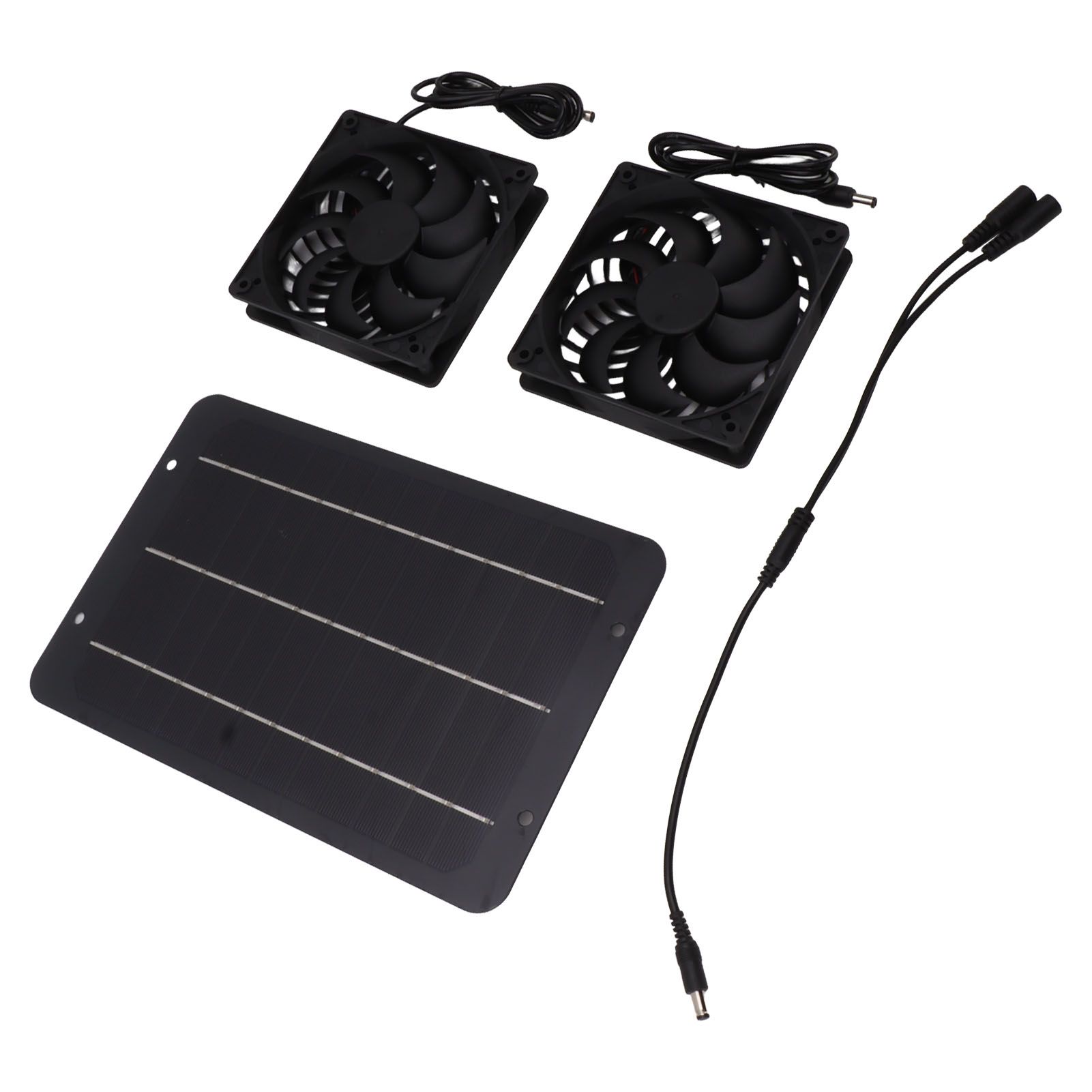 Solar Panel Fan Kit 10W Solar Powered Dual Fans for Chicken House Greenhouse Dog House With Protective Net - Image 8