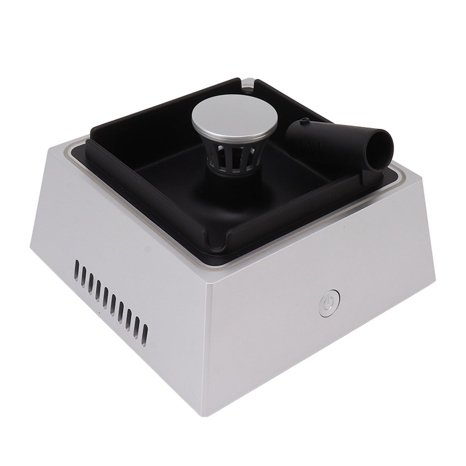 2 in 1 Purifier Ashtray Non Slip 1200mAh Light Weight USB Type C Smokeless Ashtray Air Purifier for Indoor Office Silver - Image 2