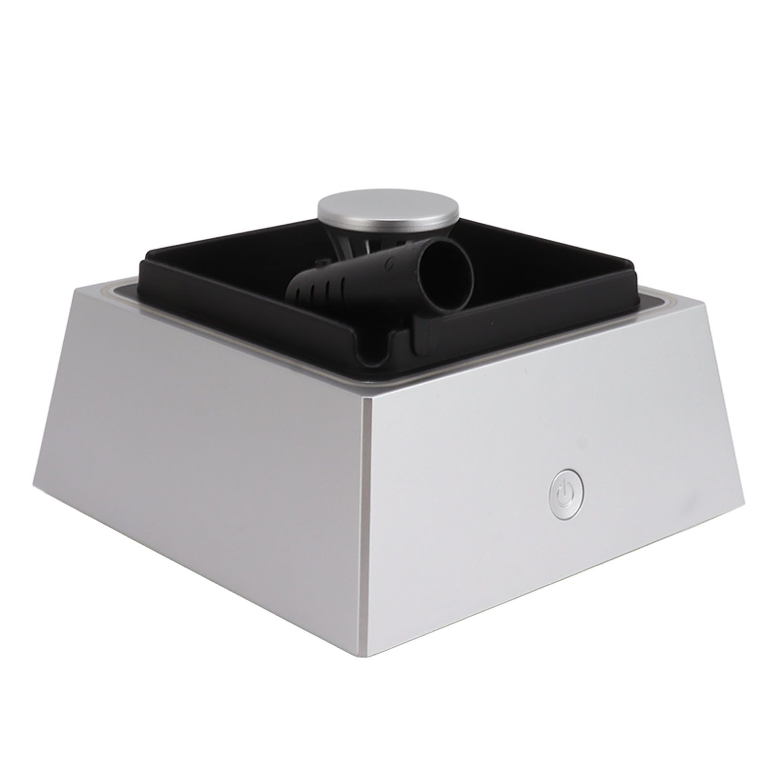 2 in 1 Purifier Ashtray Non Slip 1200mAh Light Weight USB Type C Smokeless Ashtray Air Purifier for Indoor Office Silver - Image 4