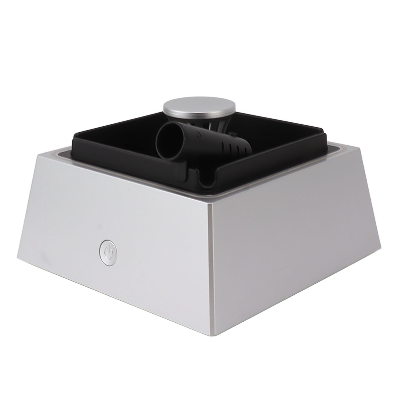 2 in 1 Purifier Ashtray Non Slip 1200mAh Light Weight USB Type C Smokeless Ashtray Air Purifier for Indoor Office Silver - Image 5