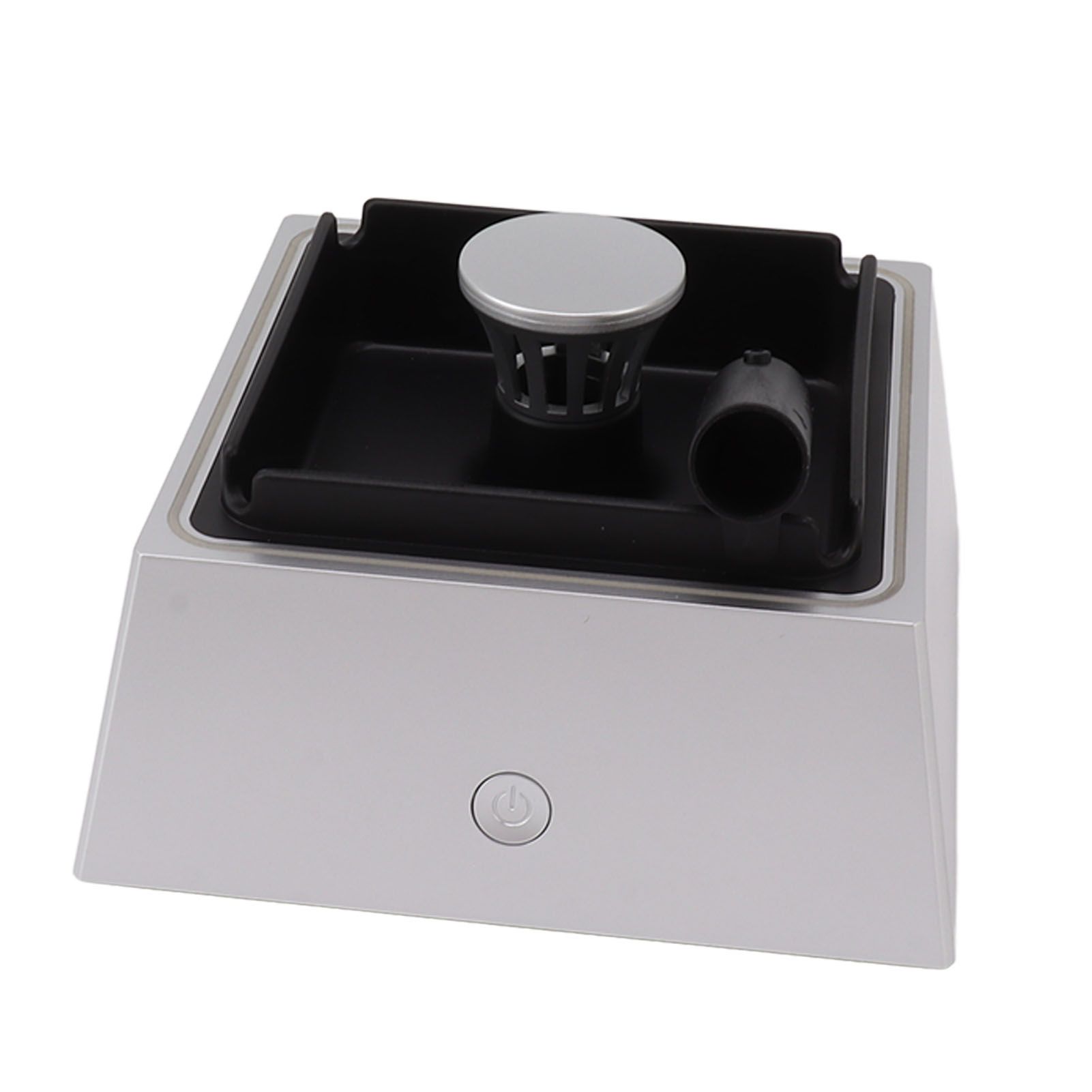 2 in 1 Purifier Ashtray Non Slip 1200mAh Light Weight USB Type C Smokeless Ashtray Air Purifier for Indoor Office Silver - Image 7