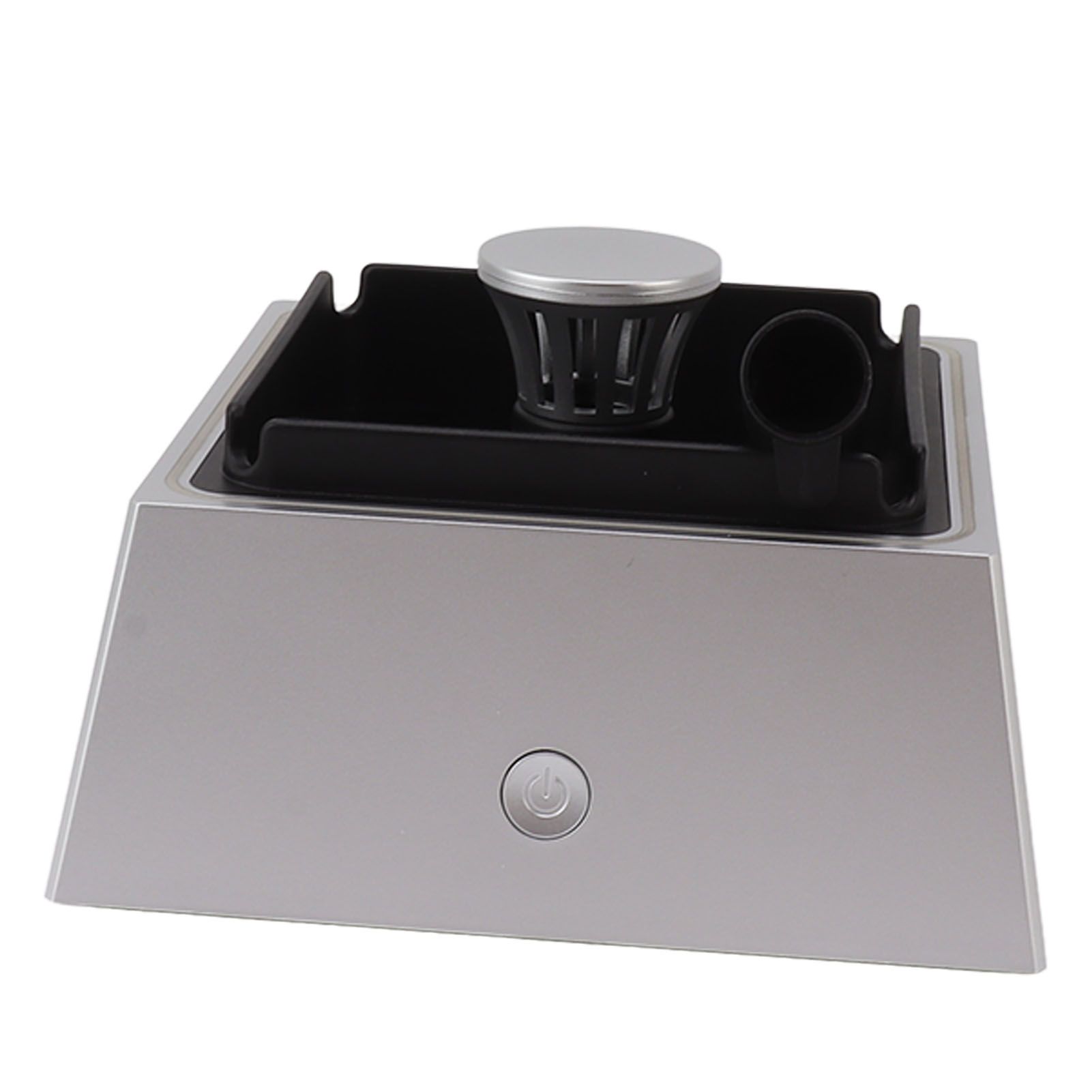 2 in 1 Purifier Ashtray Non Slip 1200mAh Light Weight USB Type C Smokeless Ashtray Air Purifier for Indoor Office Silver - Image 8