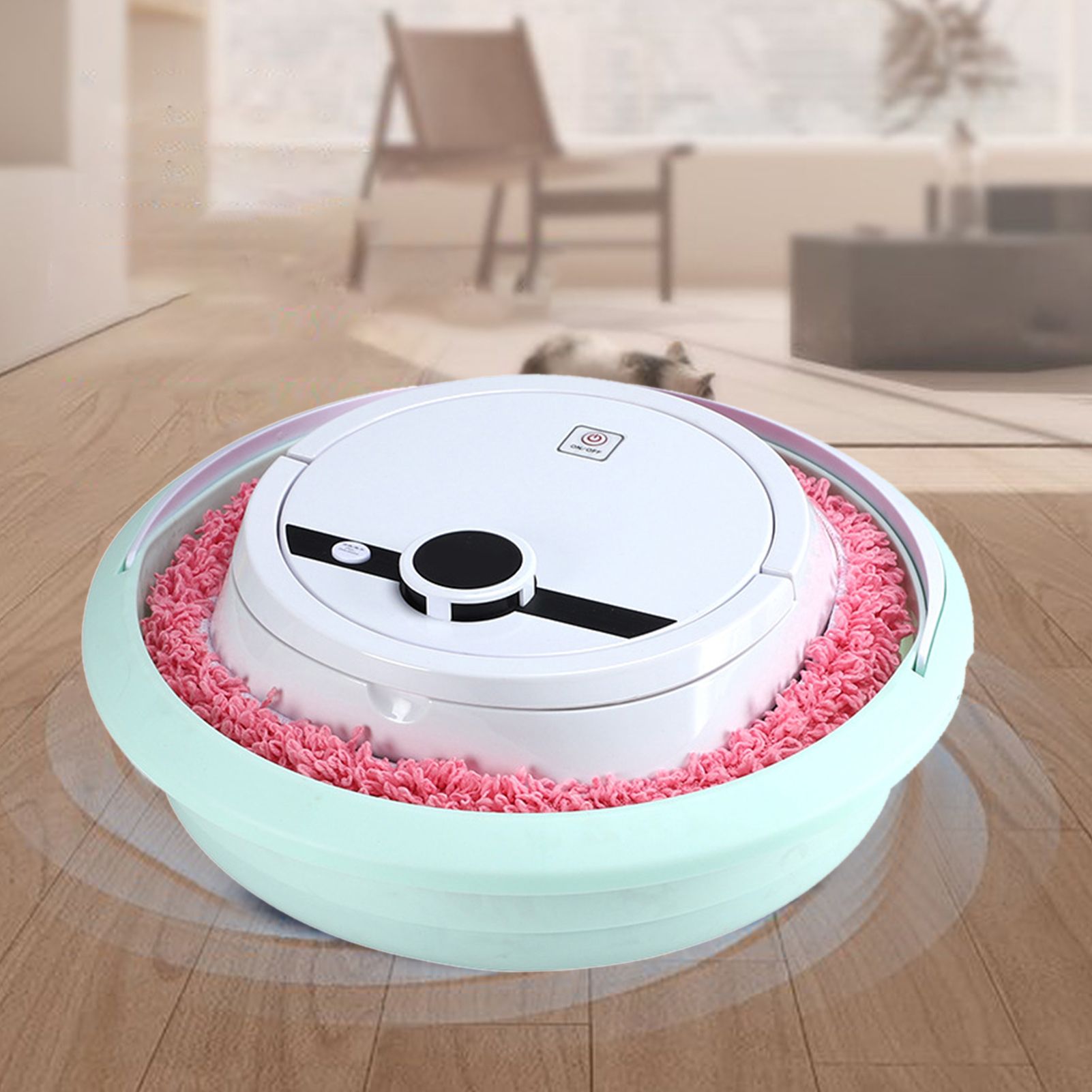 Robot Vacuum Cleaner Strong Suction Wet and Dry Use Rechargeable Robot Mop for Livingroom Bedroom Bathroom White - Image 6