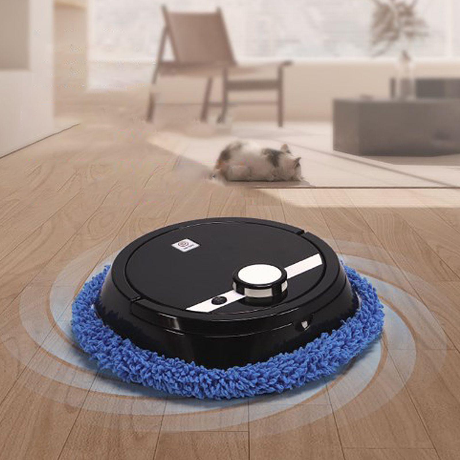Robot Vacuum Cleaner Strong Suction Wet and Dry Use Rechargeable Robot Mop for Livingroom Bedroom Bathroom Black - Image 6