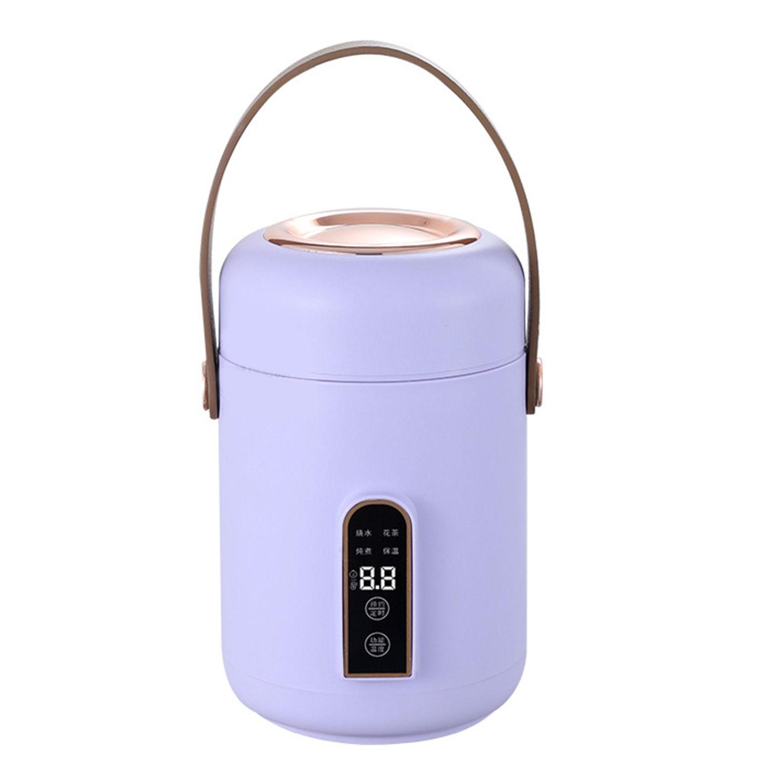 Mini Rice Cooker Efficient Heating Insulated Portable Multifunction Soup Porridge Stewpot for Home Office Dorm Purple - Image 1