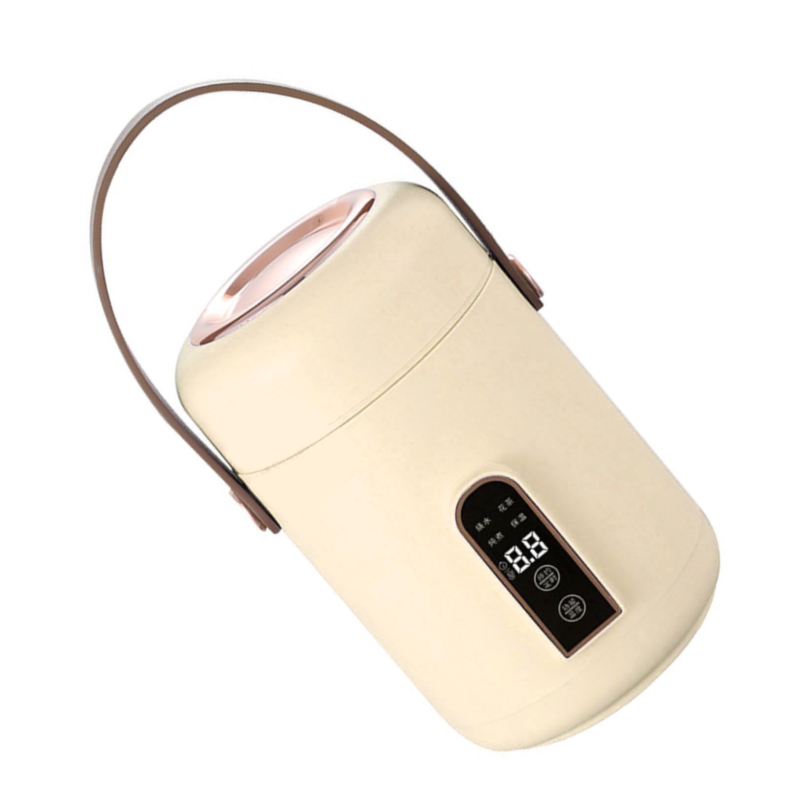 Mini Rice Cooker Efficient Heating Insulated Portable Multifunction Soup Porridge Stewpot for Home Office Dorm White - Image 3