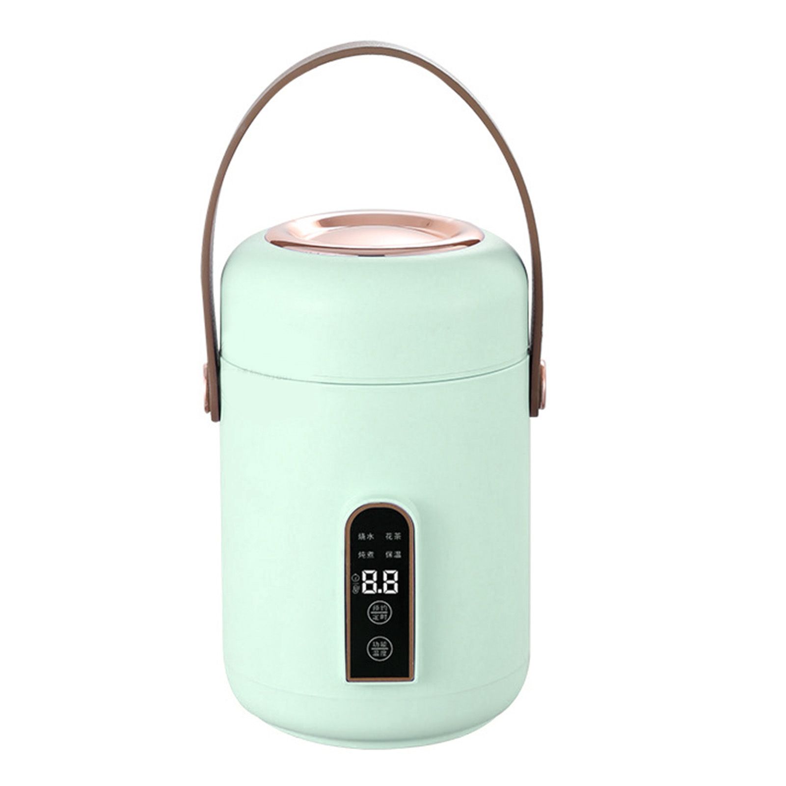 Mini Rice Cooker Efficient Heating Insulated Portable Multifunction Soup Porridge Stewpot for Home Office Dorm Green - Image 1