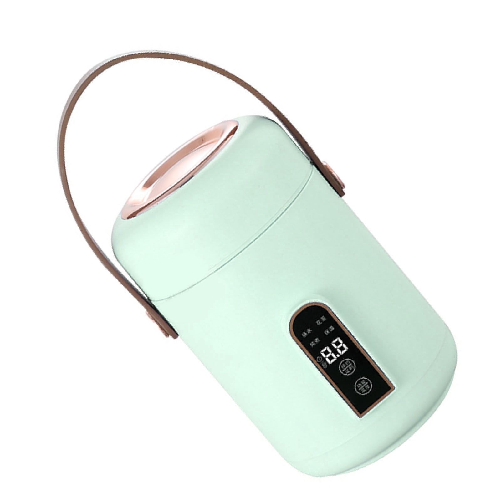 Mini Rice Cooker Efficient Heating Insulated Portable Multifunction Soup Porridge Stewpot for Home Office Dorm Green - Image 3