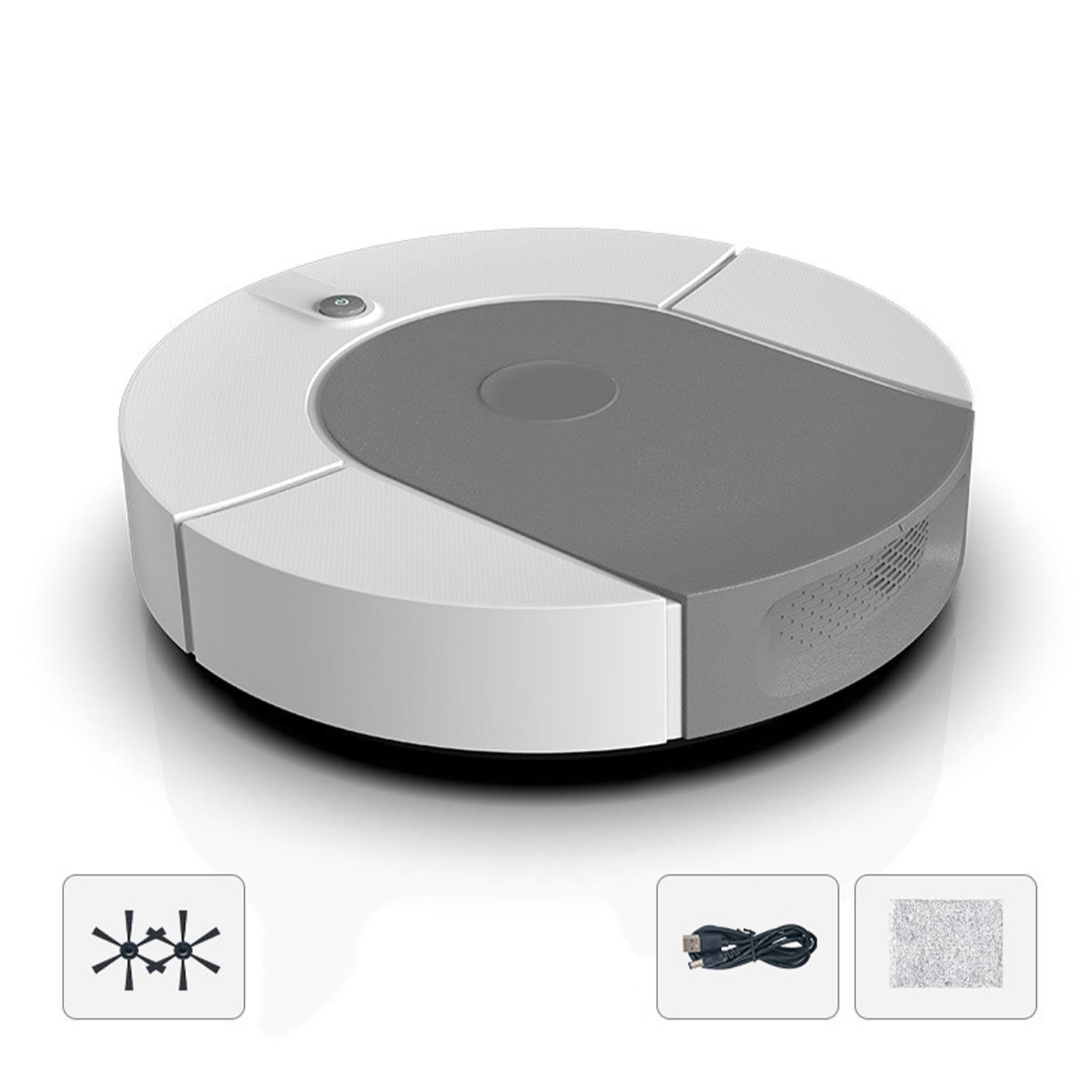 Robot Vacuum Cleaner Strong Suction Automatic USB Rechargeable Sweeping Robot for Ceramic Tiles Hard Floors Grey - Image 1