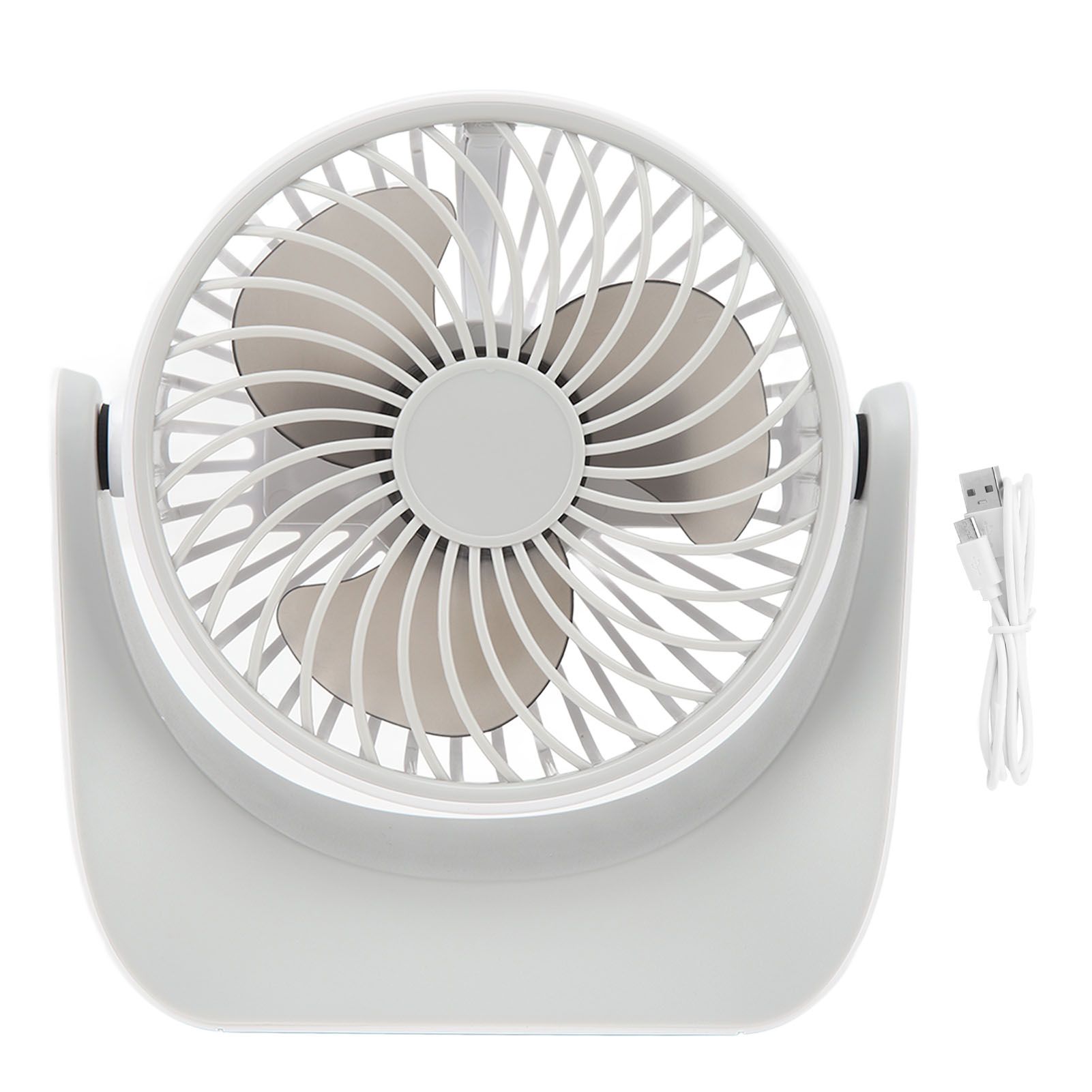 USB Desk Fan 3 Speed Modes Stable Base Rotatable Head USB Charge Small Desk Fan for Family Office School - Image 1