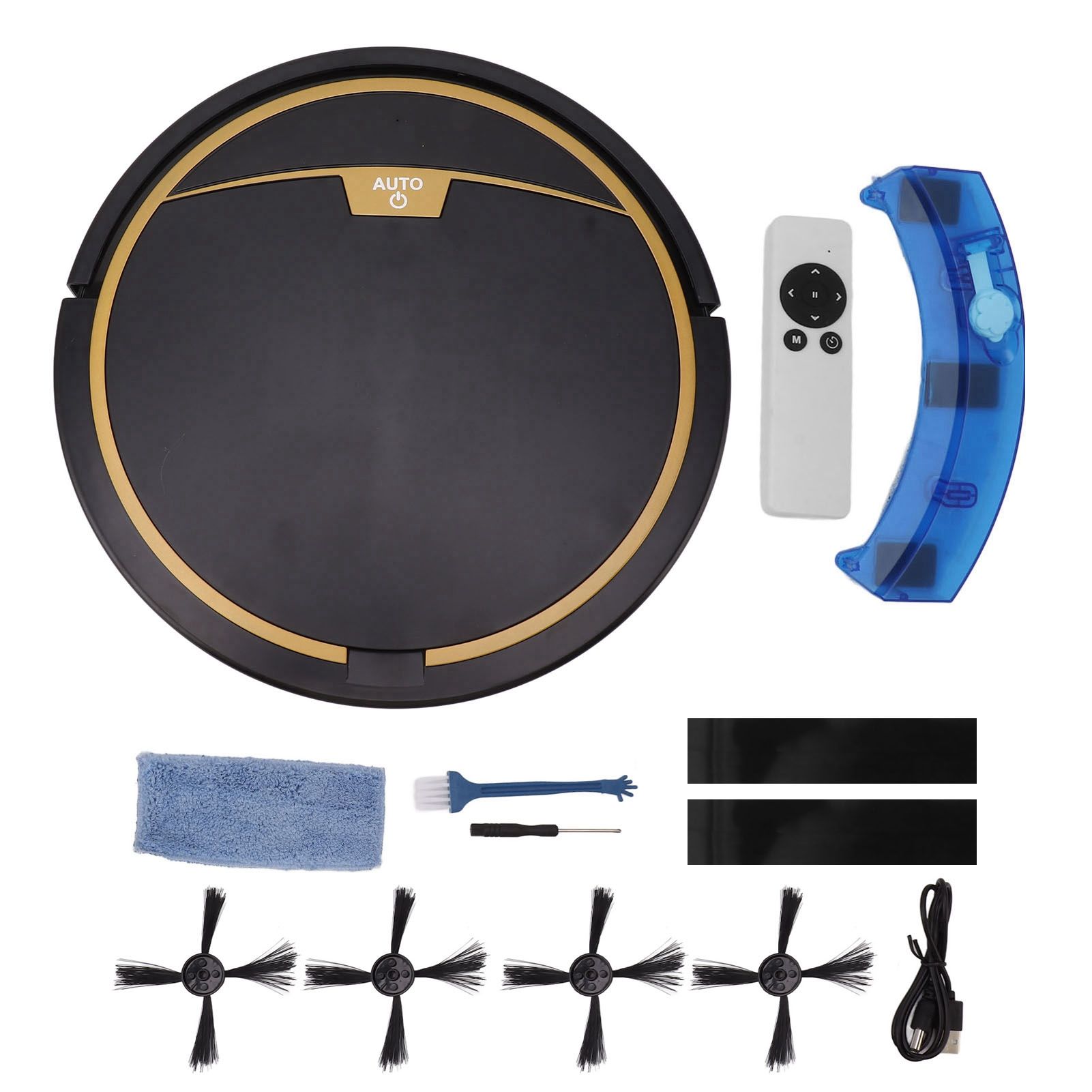 Ultra Thin Fully Automatic Robot Vacuum Cleaner Smart Robotic Vacuum Cleaner for Dust Hair Fluff Black With Water Tank 32x35 cm - Image 1