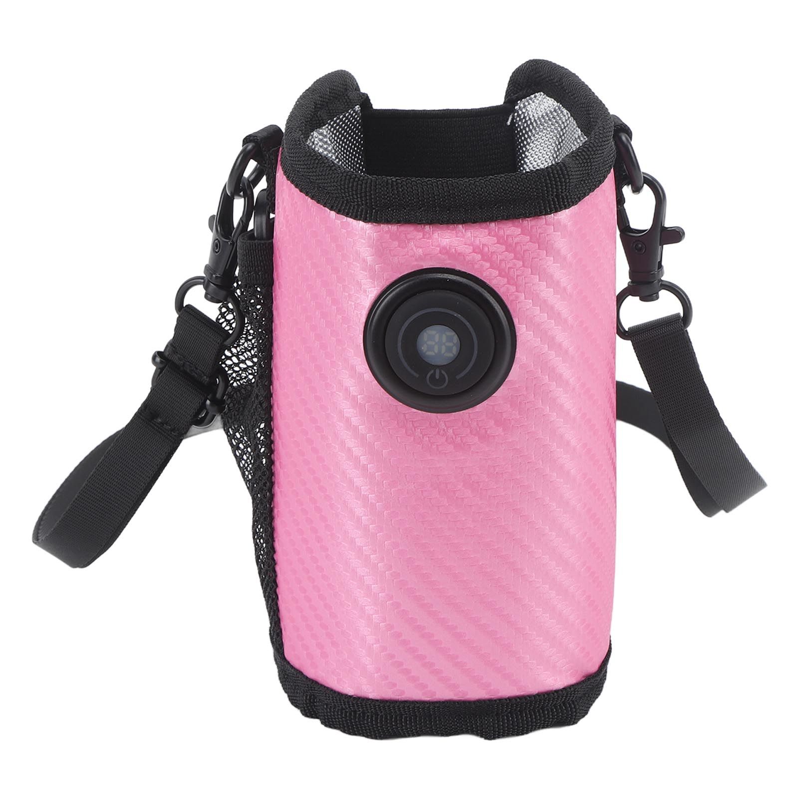 Milk Bottle Warmer Bag Digital Display Constant Temp Adjustable Temperature Baby Bottle Warmer for Home Car Rose Red - Image 2