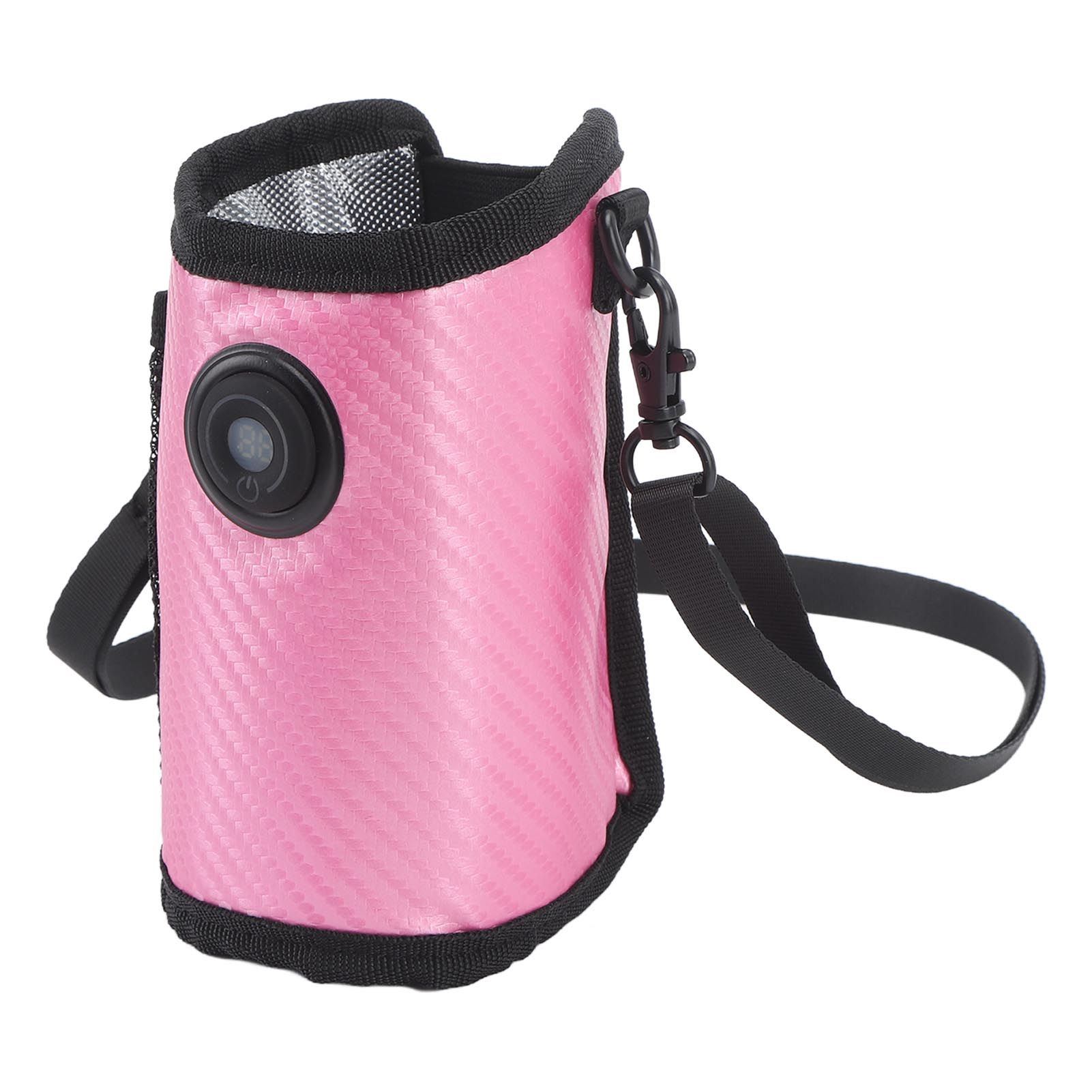 Milk Bottle Warmer Bag Digital Display Constant Temp Adjustable Temperature Baby Bottle Warmer for Home Car Rose Red - Image 4