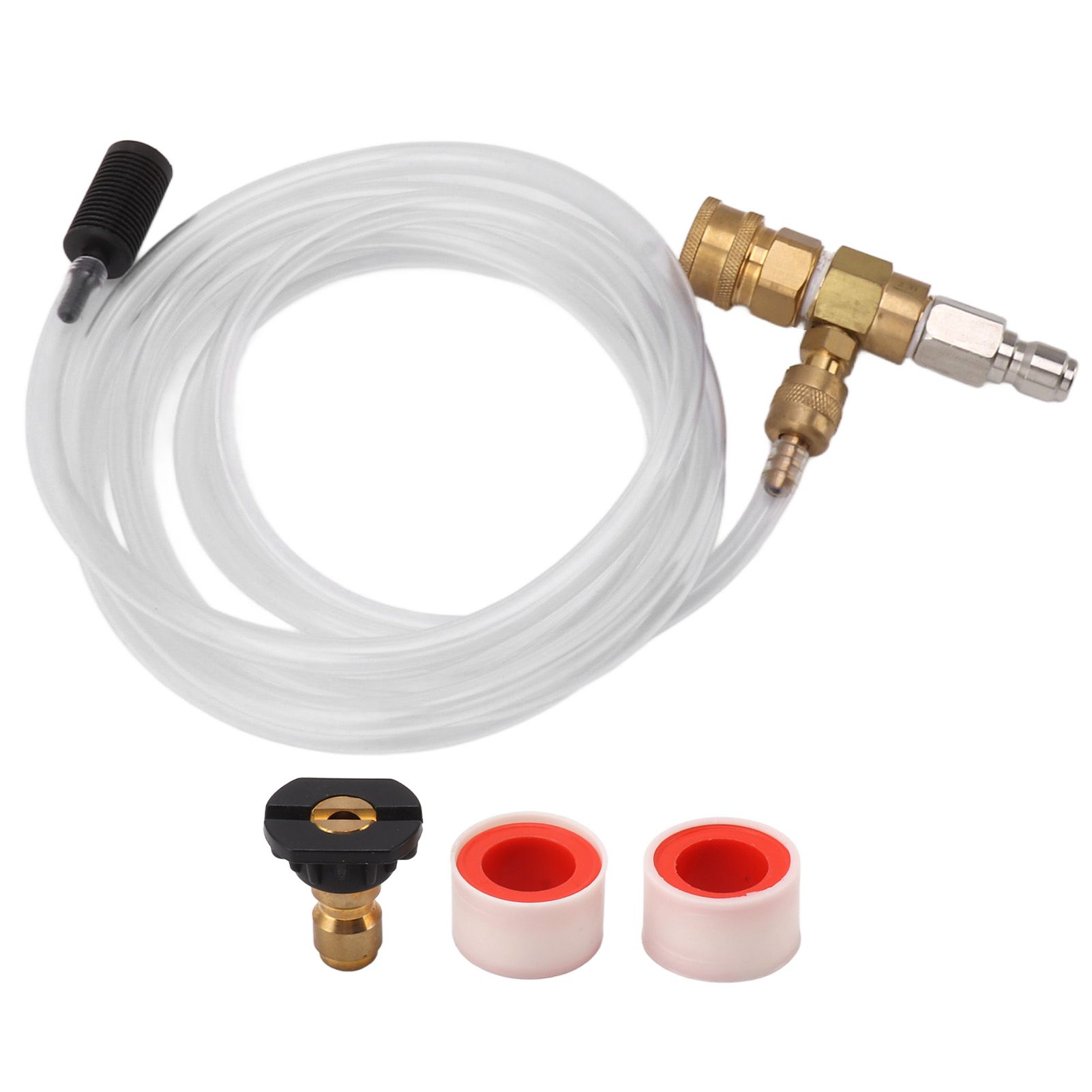 Adjustable Chemical Injector Kit Power Washer Chemical Injector Kit Soap Injector with Siphon Hose Soap Nozzle 3/8 Inch Connectors - Image 1