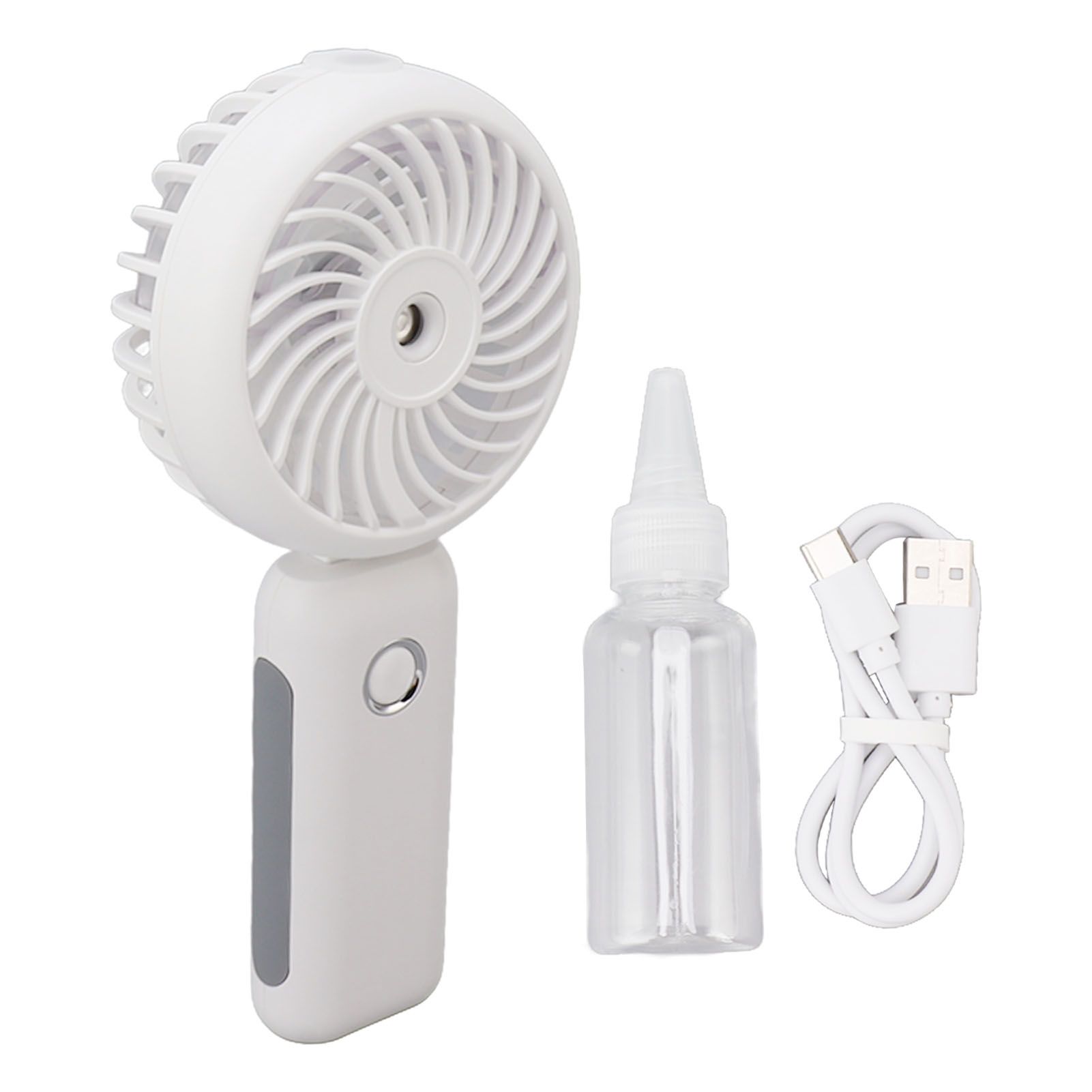 Portable Handheld Misting Fan Personal Mist Fan Spray Water Mist Fan Foldable Mini Cooling Fans 4000mAh Battery 3 Speed White - Image 1