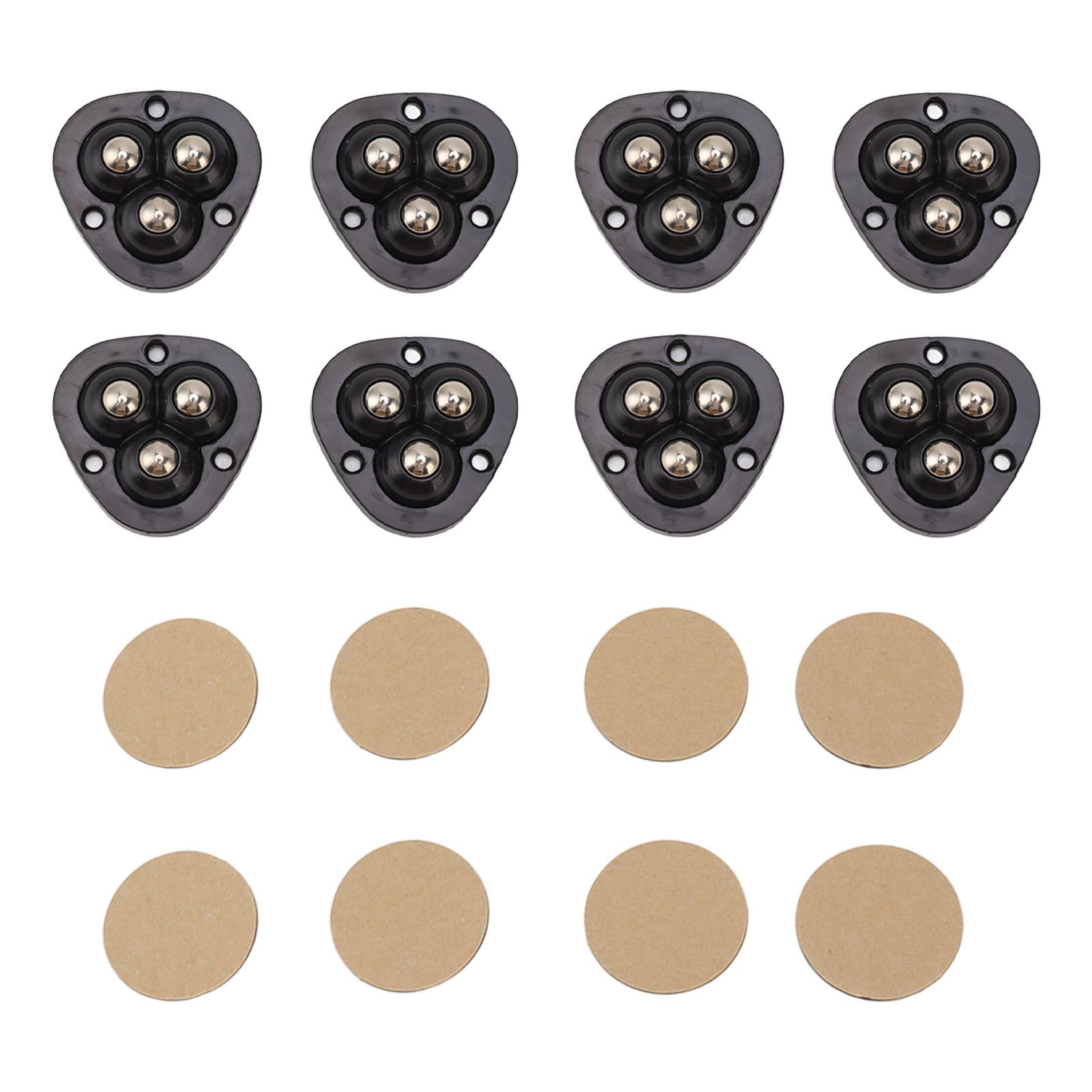 8PCS Mini Caster Wheels Self Adhesive 360 Degrees Swivel Easy Installation Stainless Steel Sticky Pulley for Appliance - Image 1