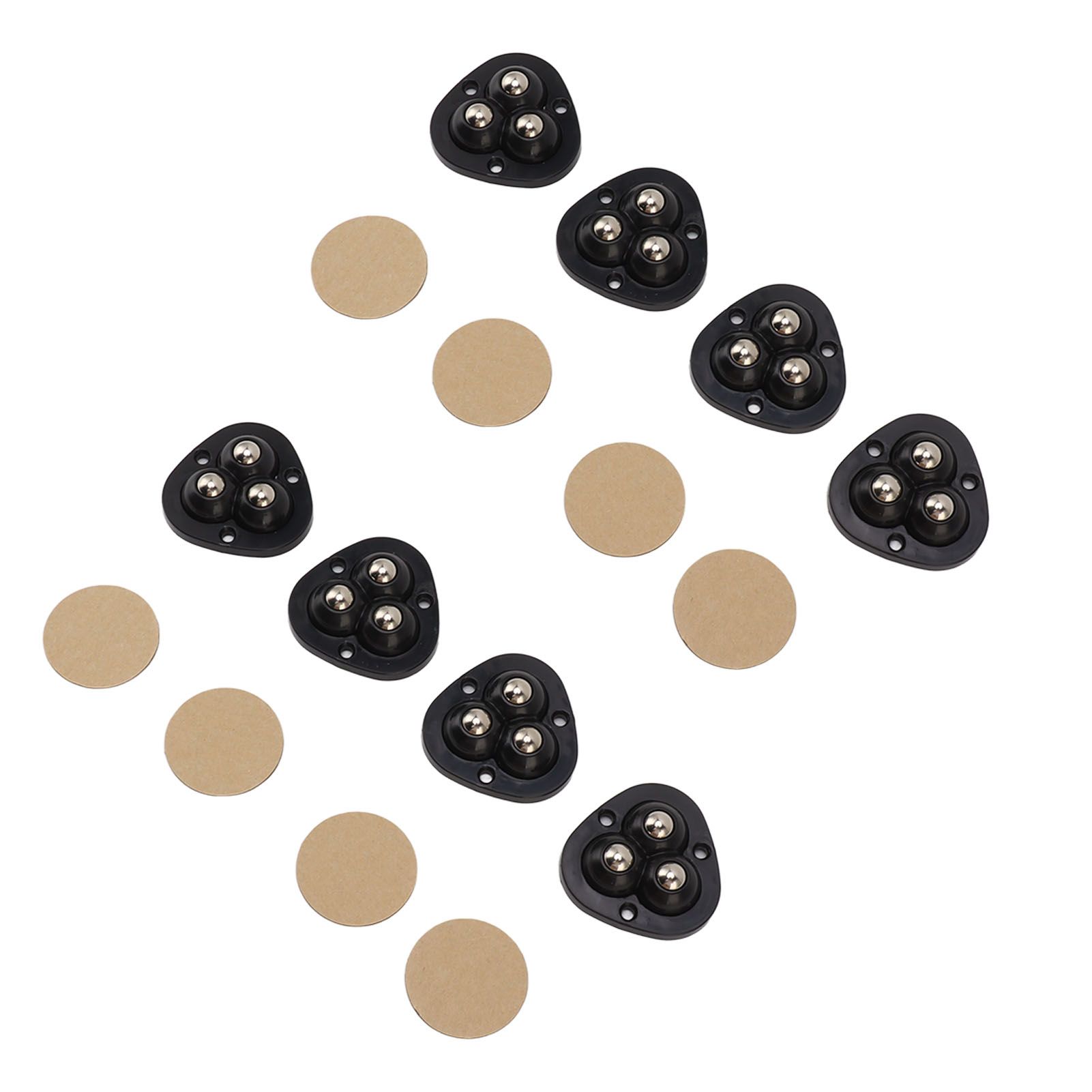 8PCS Mini Caster Wheels Self Adhesive 360 Degrees Swivel Easy Installation Stainless Steel Sticky Pulley for Appliance - Image 3