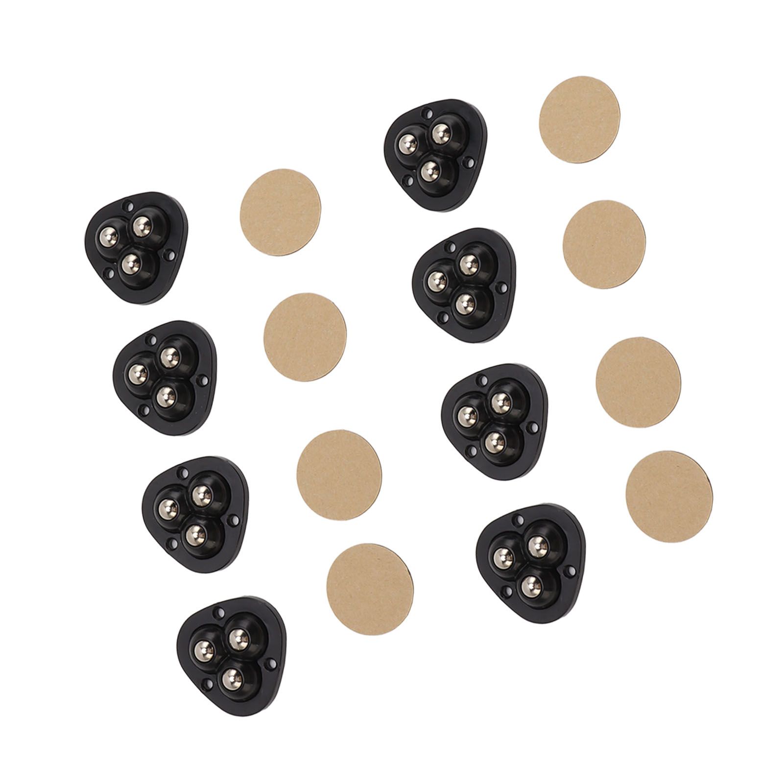 8PCS Mini Caster Wheels Self Adhesive 360 Degrees Swivel Easy Installation Stainless Steel Sticky Pulley for Appliance - Image 4