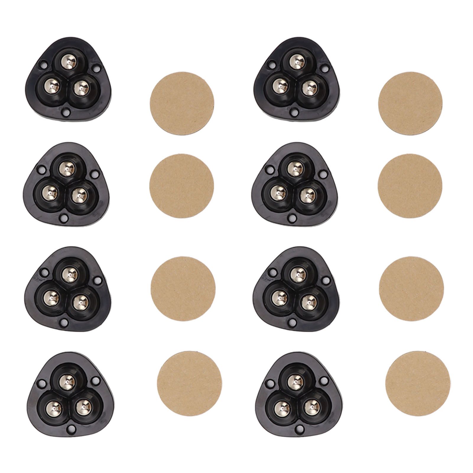 8PCS Mini Caster Wheels Self Adhesive 360 Degrees Swivel Easy Installation Stainless Steel Sticky Pulley for Appliance - Image 8