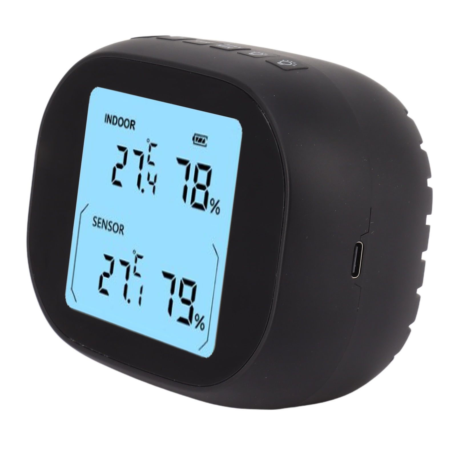 Wireless Indoor Outdoor Thermometer Black Temperature Humidity Monitor Daily High and Low Large Display Room Thermometer - Image 2