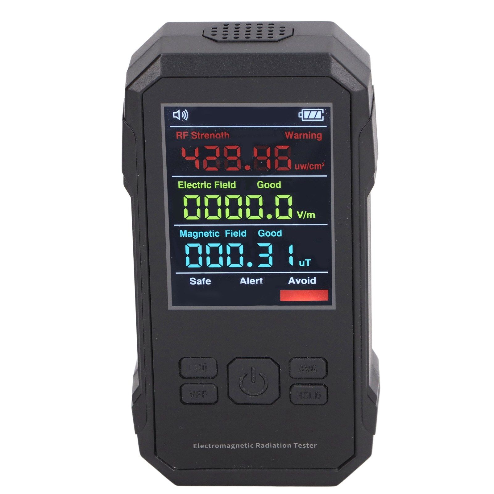 Radiation Detector Black Digital EMF Meter LED Display Handheld RF Electric Field Magnetic Field Level Alert Geiger Counter - Image 1