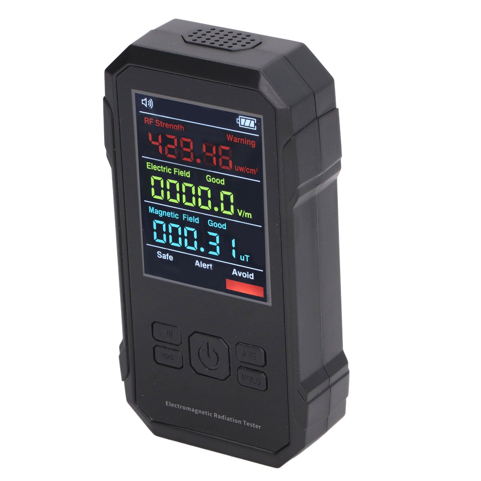 Radiation Detector Black Digital EMF Meter LED Display Handheld RF Electric Field Magnetic Field Level Alert Geiger Counter - Image 2