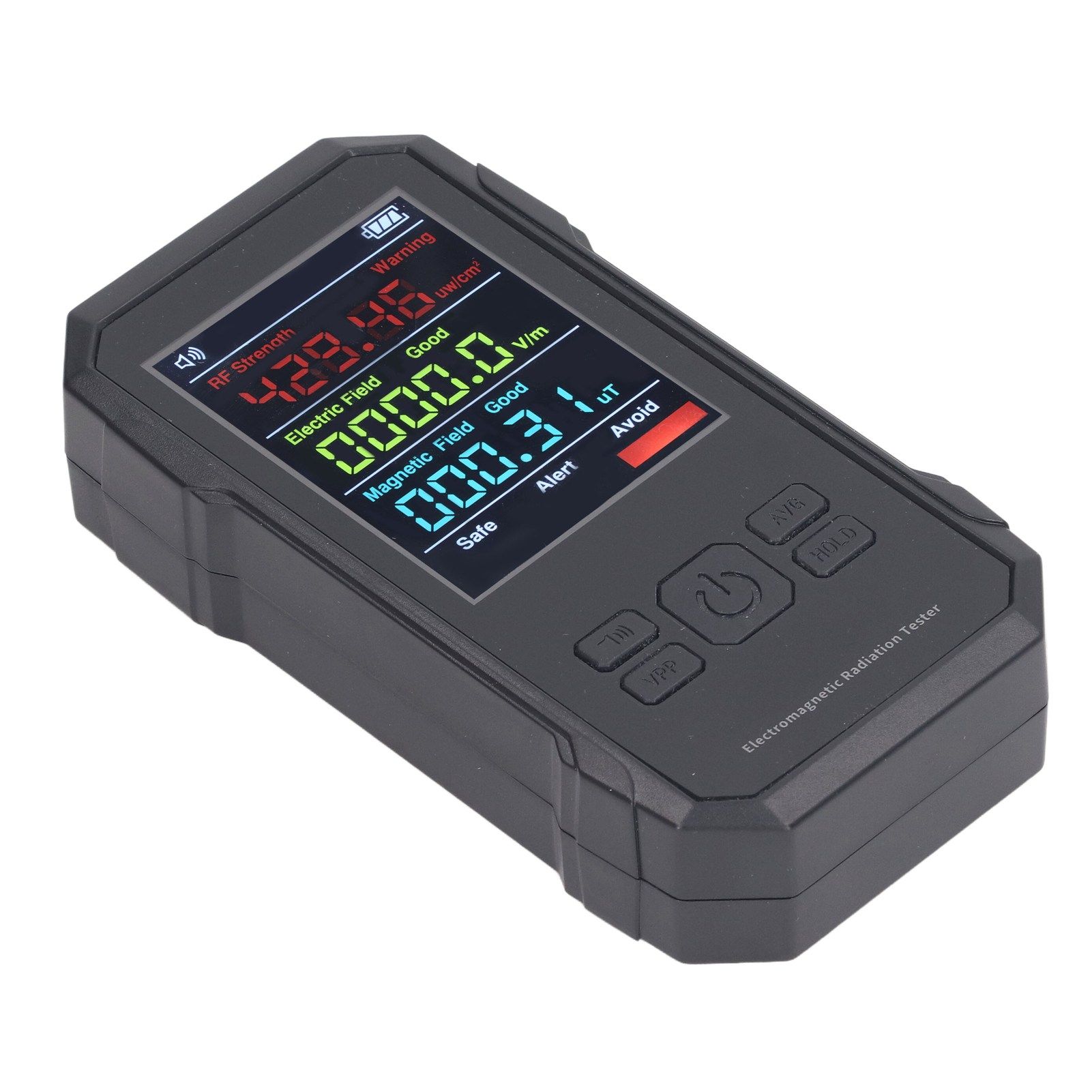 Radiation Detector Black Digital EMF Meter LED Display Handheld RF Electric Field Magnetic Field Level Alert Geiger Counter - Image 6