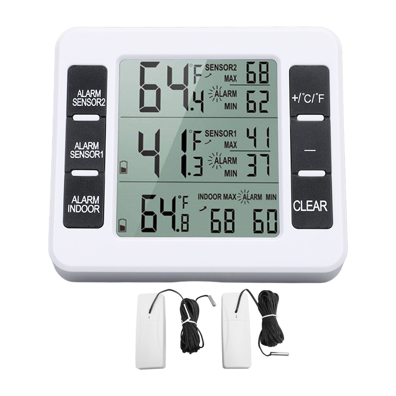 Indoor Outdoor Thermometer Digital Hygrometer Thermometer Wireless Temperature and Humidity Gauge Monitor with 2 Sensors - Image 1