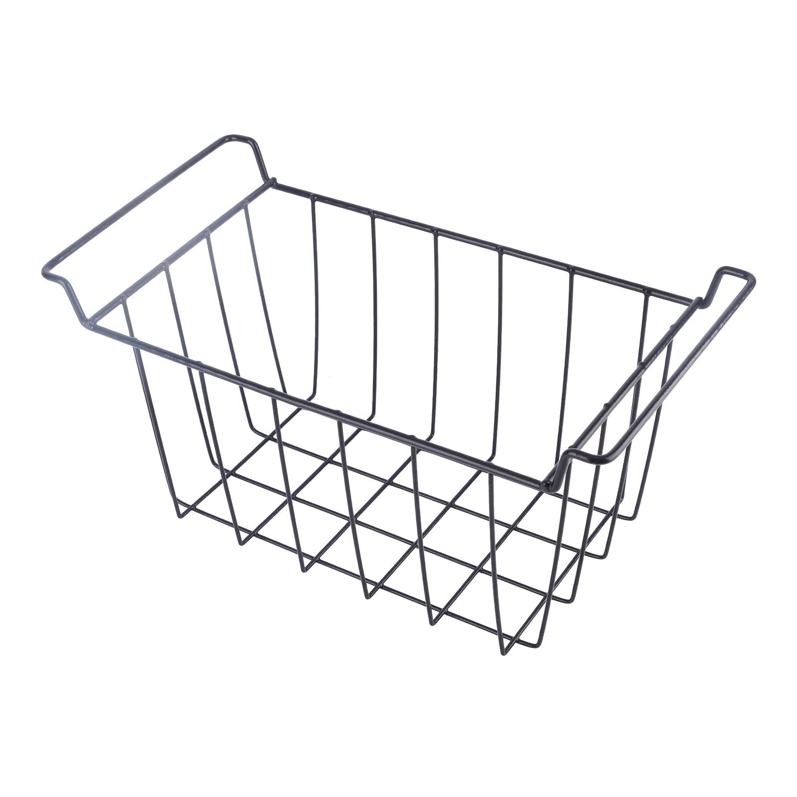 2 Pcs Freezer Wire Storage Basket PE Coated Hanging Rack Organizer Bin Black for Refrigerator Shelves L 39cm X W 20cm X H 20cm - Image 6