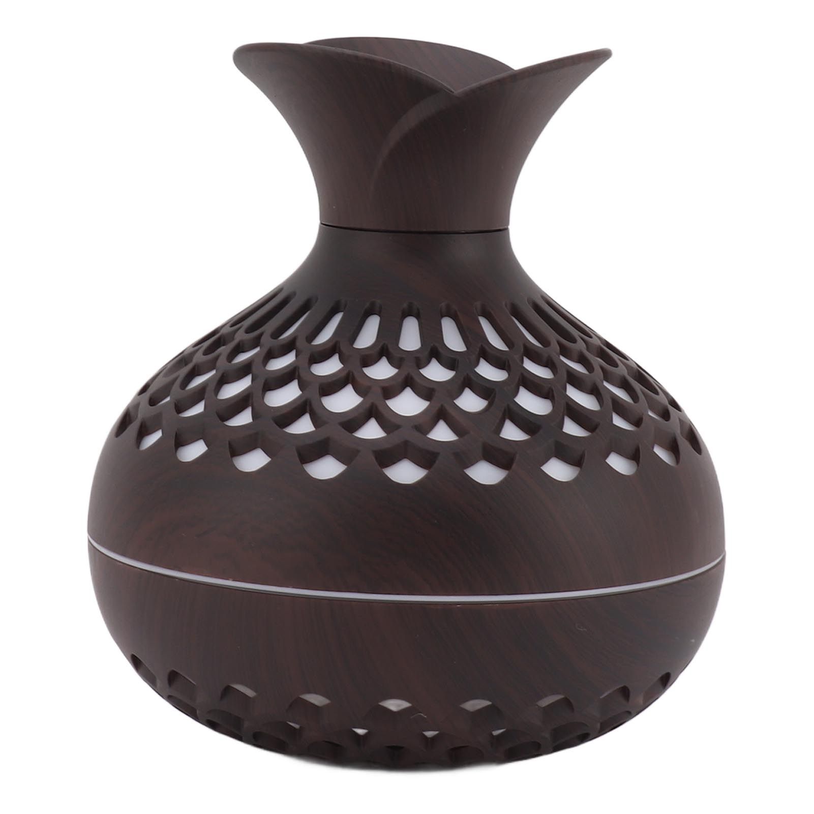 2.5W Scent Diffuser 300ml USB Powered Silent Operation Flower Vase Shape Aroma Humidifier for Offices Bedrooms Dark Brown - Image 2