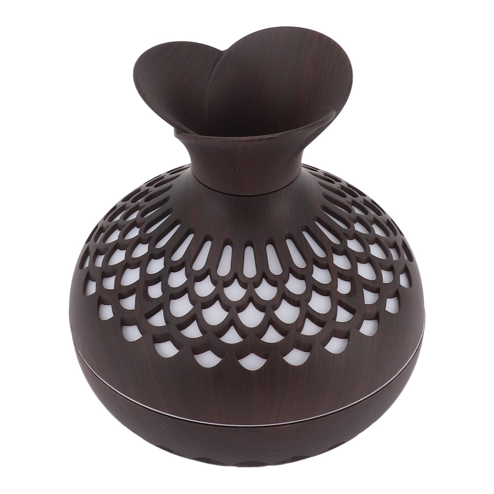 2.5W Scent Diffuser 300ml USB Powered Silent Operation Flower Vase Shape Aroma Humidifier for Offices Bedrooms Dark Brown - Image 4