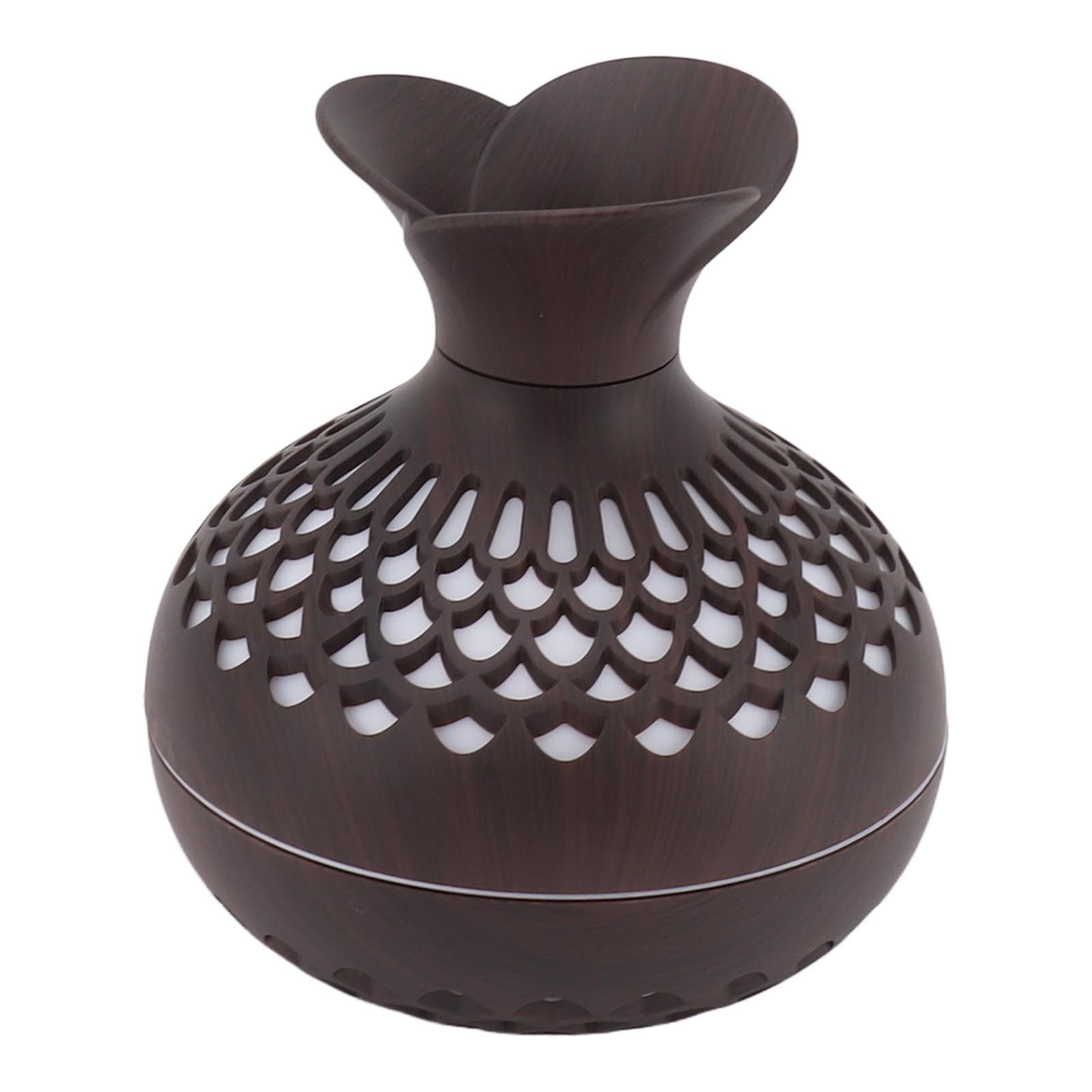 2.5W Scent Diffuser 300ml USB Powered Silent Operation Flower Vase Shape Aroma Humidifier for Offices Bedrooms Dark Brown - Image 5