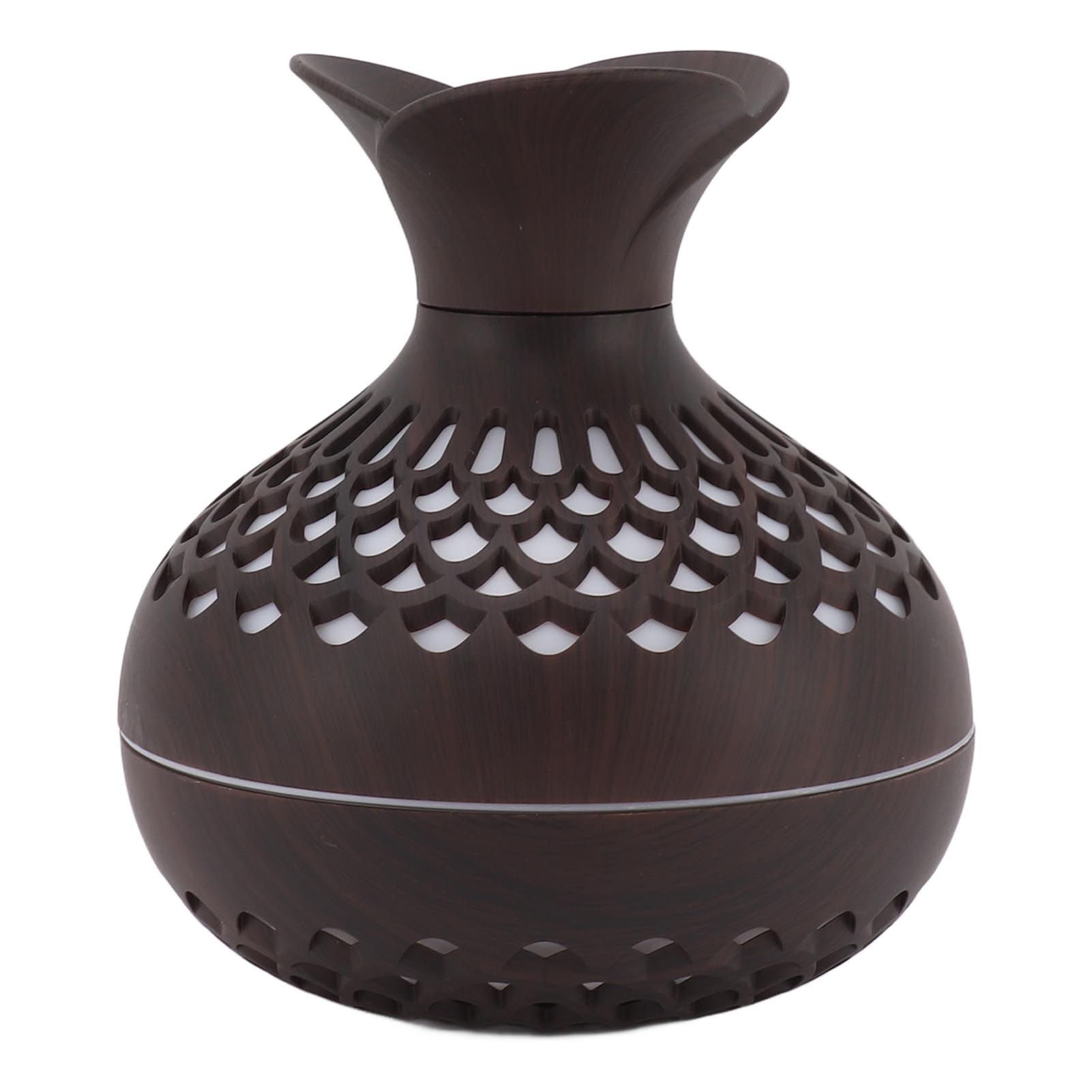 2.5W Scent Diffuser 300ml USB Powered Silent Operation Flower Vase Shape Aroma Humidifier for Offices Bedrooms Dark Brown - Image 6