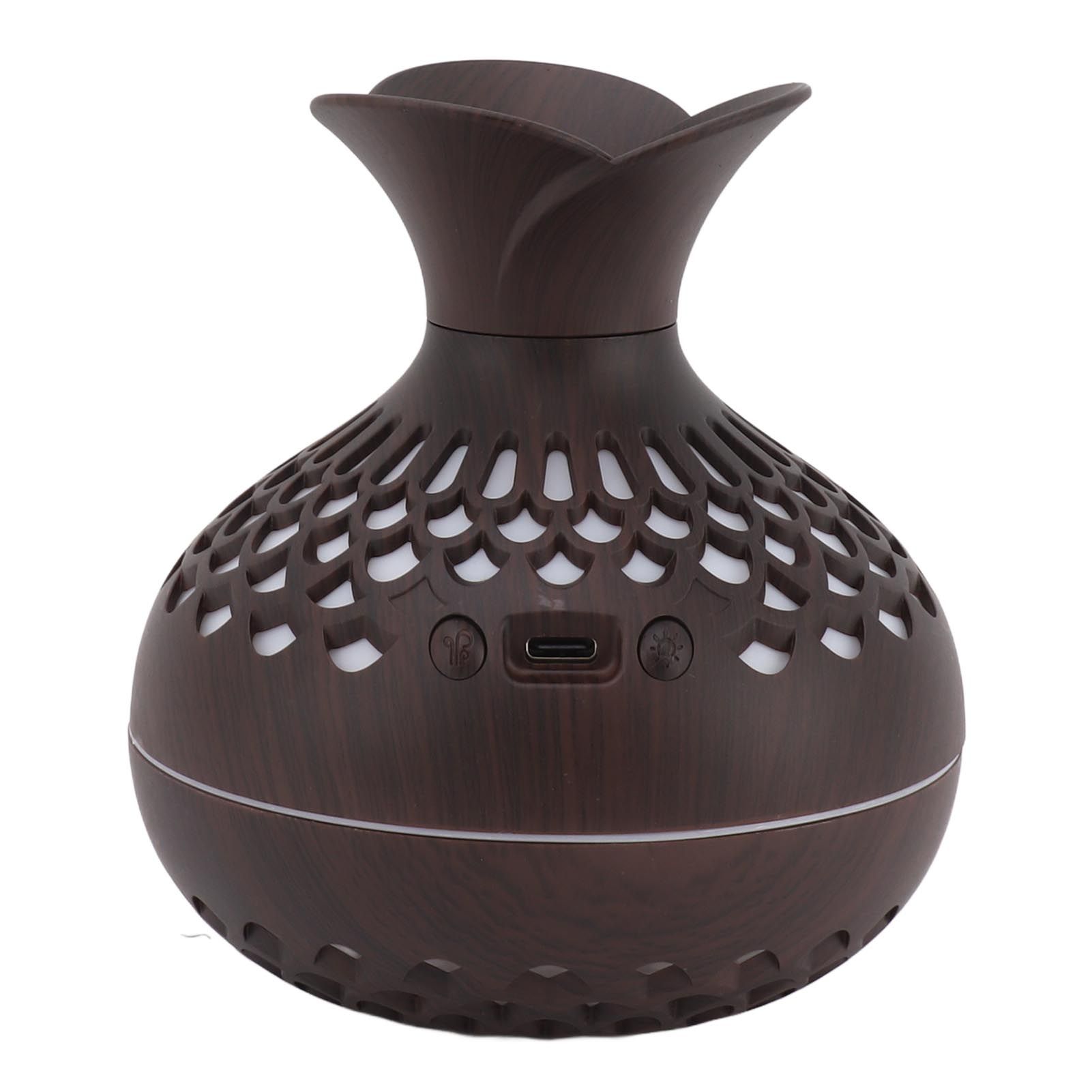 2.5W Scent Diffuser 300ml USB Powered Silent Operation Flower Vase Shape Aroma Humidifier for Offices Bedrooms Dark Brown - Image 7