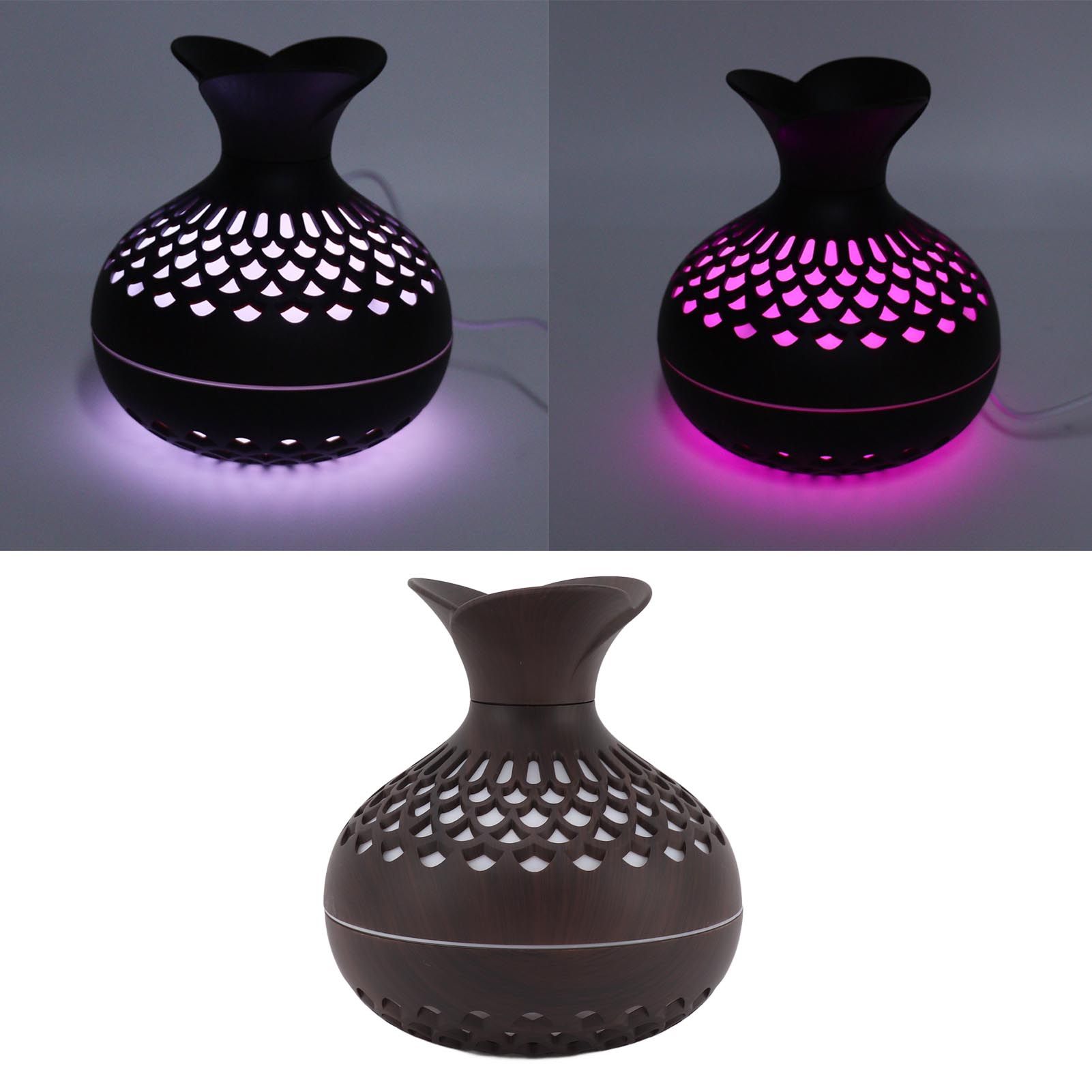 2.5W Scent Diffuser 300ml USB Powered Silent Operation Flower Vase Shape Aroma Humidifier for Offices Bedrooms Dark Brown - Image 8
