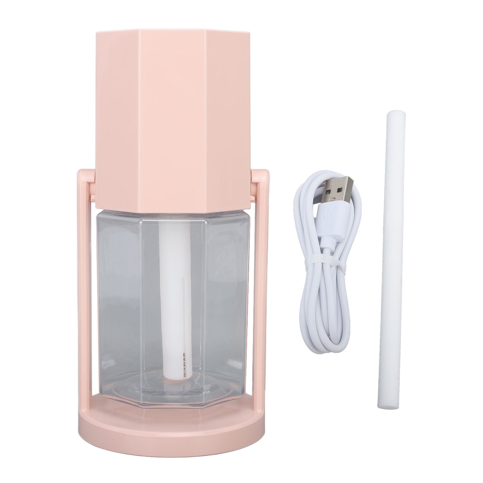 USB Desktop Humidifier Multifunctional Quiet Colorful Ambient Light Portable Small Humidifier for Car Home Bedroom Office Pink - Image 1