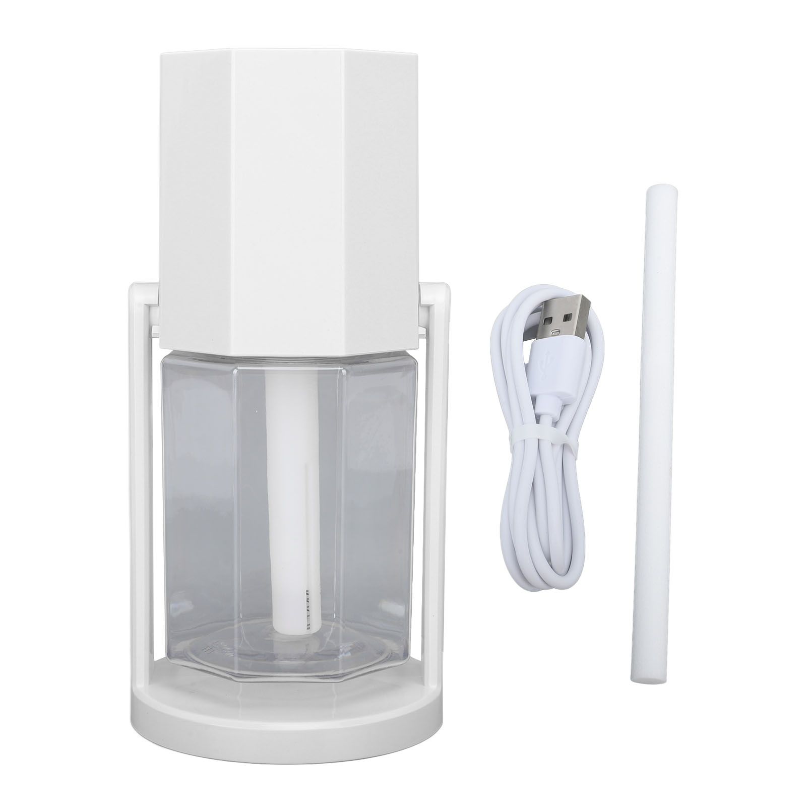 USB Desktop Humidifier Multifunctional Quiet Colorful Ambient Light Portable Small Humidifier for Car Home Bedroom Office White - Image 1