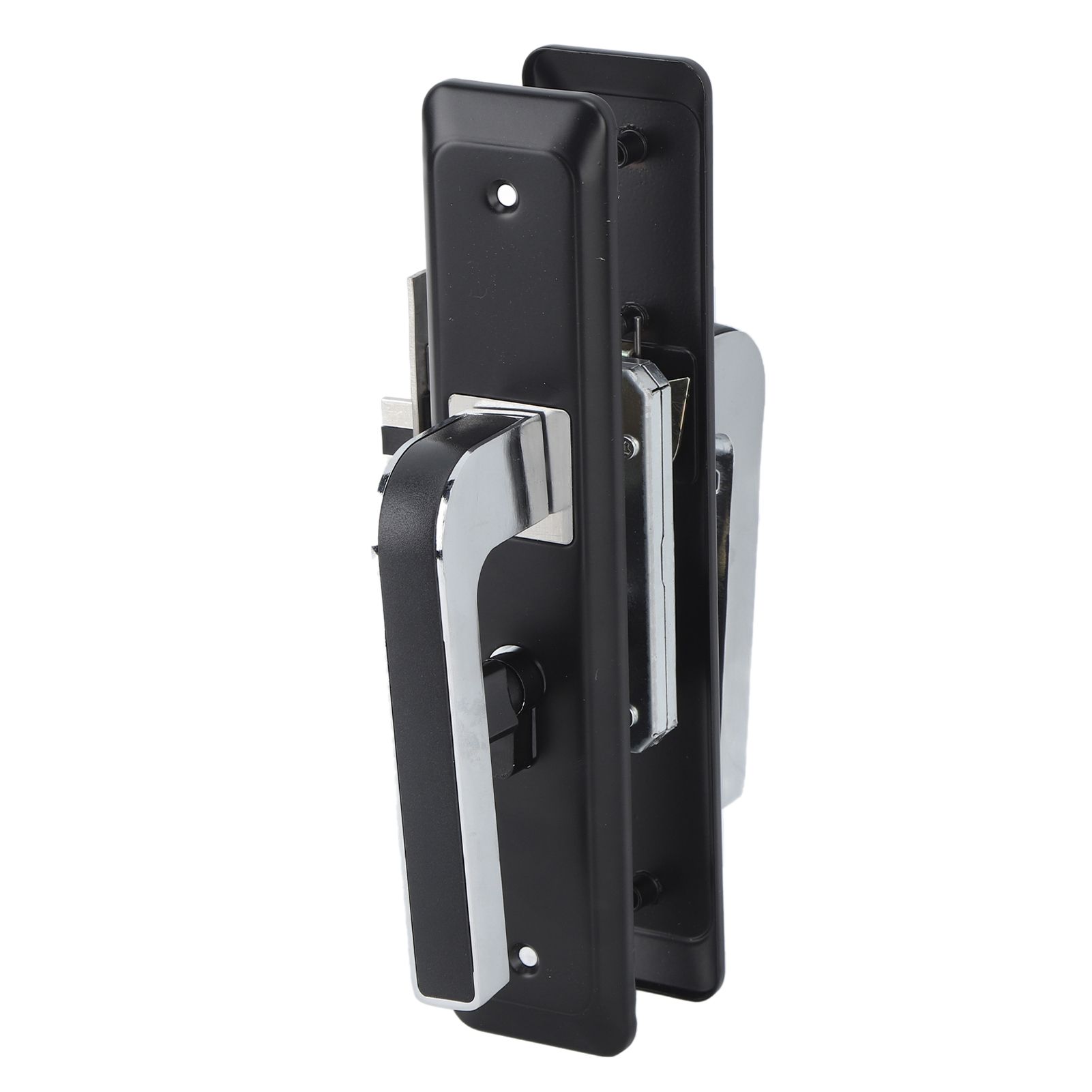 Privacy Bathroom Lever Lock Set Low Noise Door Lever Lockset Bedroom Door Handle Security Door Lever with Lock Black - Image 2