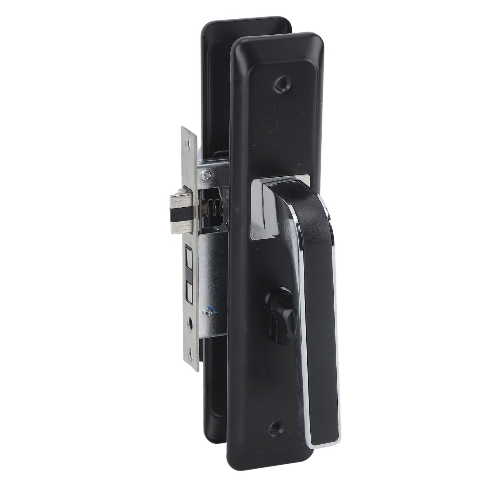Privacy Bathroom Lever Lock Set Low Noise Door Lever Lockset Bedroom Door Handle Security Door Lever with Lock Black - Image 3