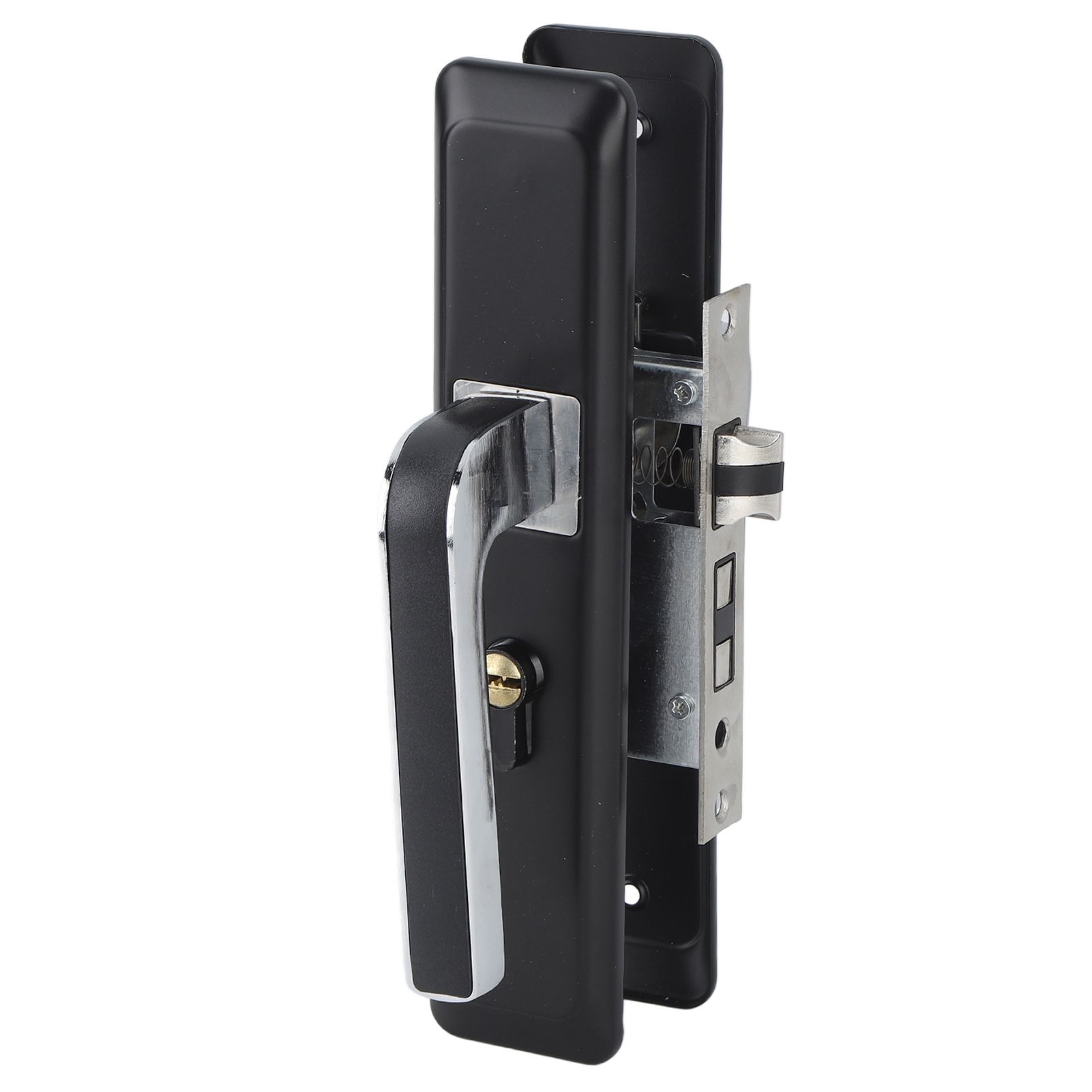 Privacy Bathroom Lever Lock Set Low Noise Door Lever Lockset Bedroom Door Handle Security Door Lever with Lock Black - Image 6