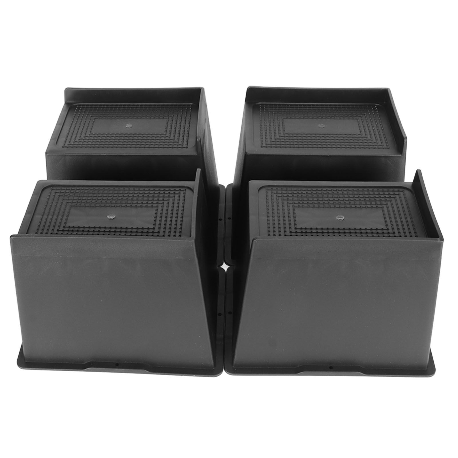 4Pcs Stackable Bed Risers ABS Anti Slip Furniture Risers for Bed Desk Sofa Table Black 6 Inch - Image 8