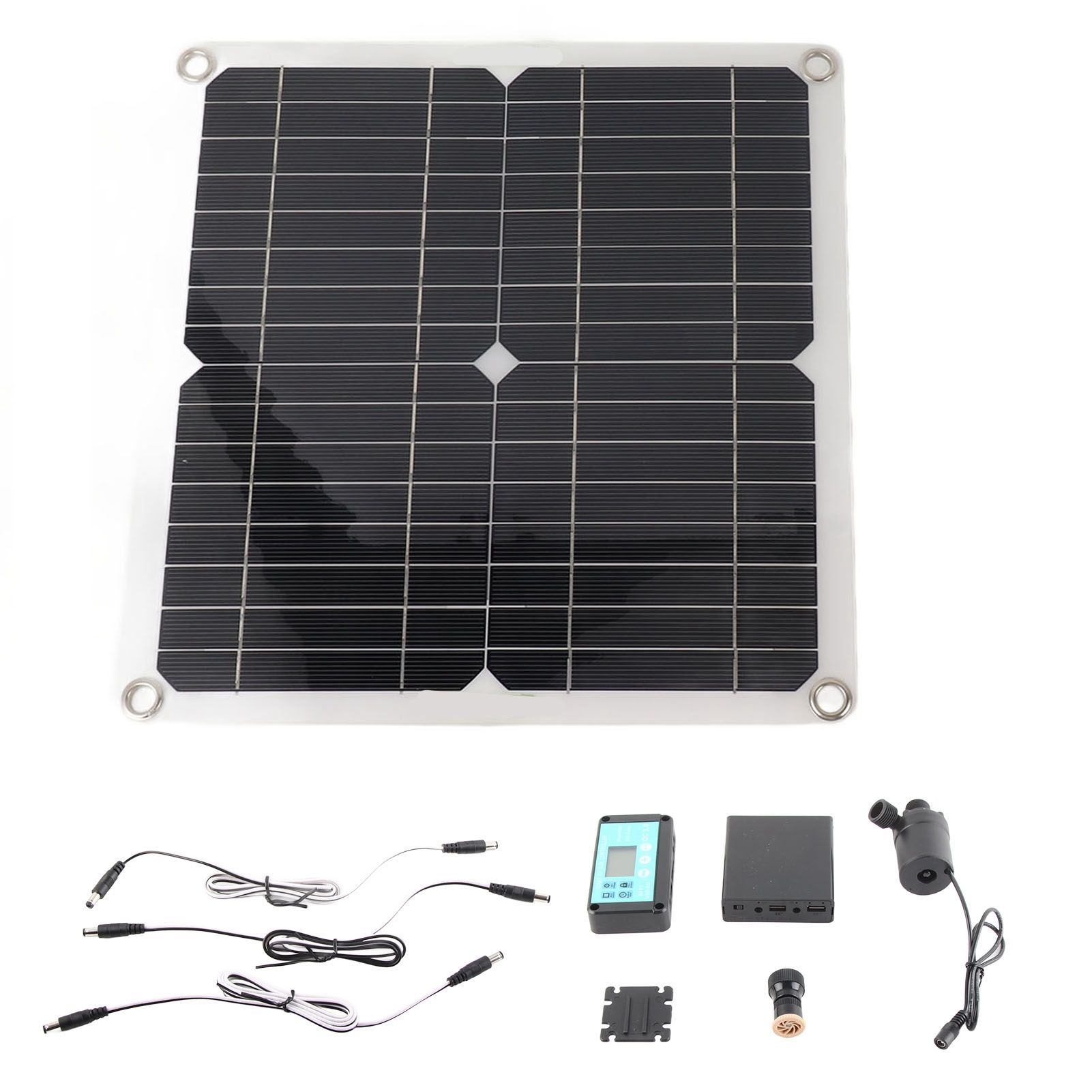 Solar Water Pump Kit 50W Solar Panel 22W Water Fountain Pump with Battery Box Timing Controller DC12V - Image 1