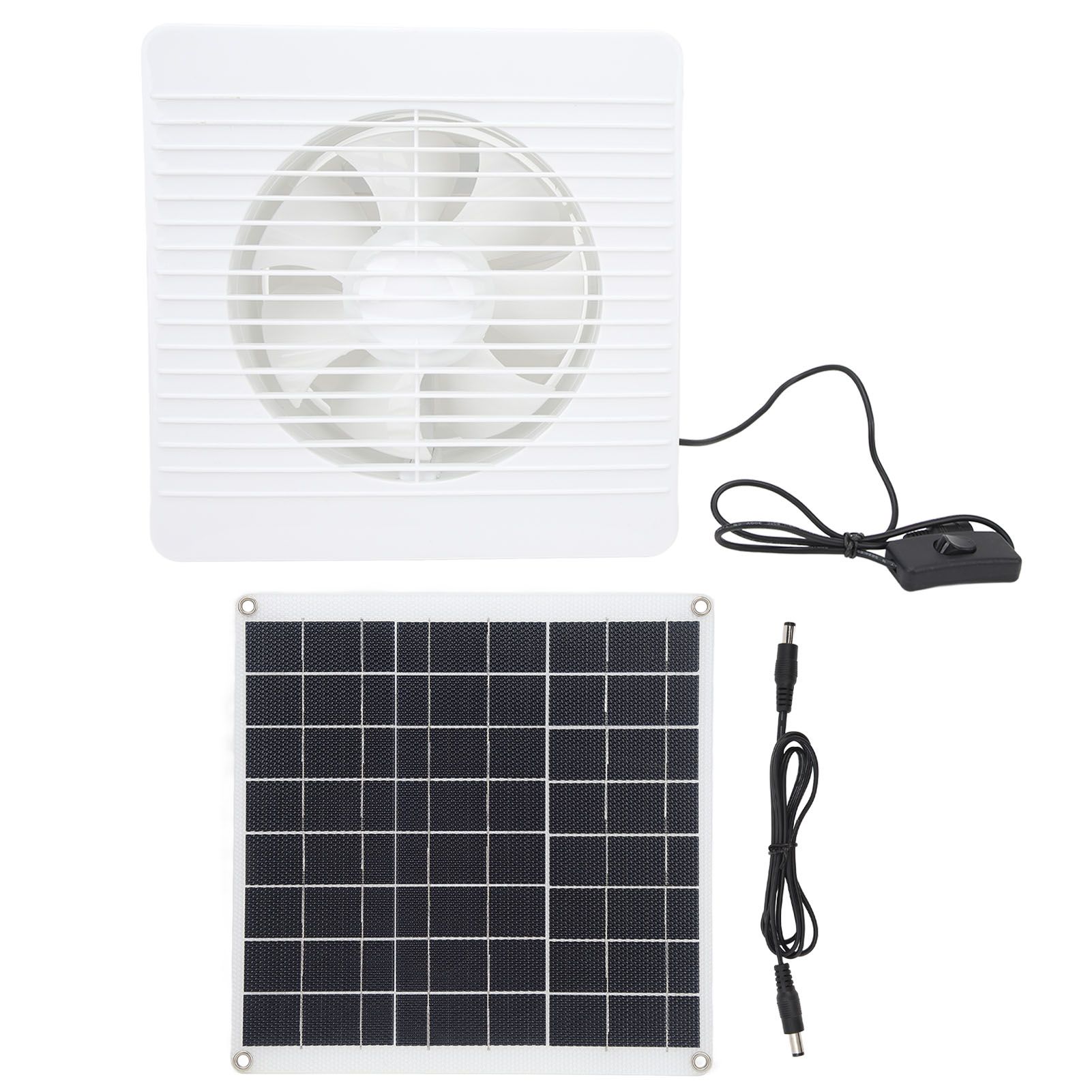Solar Panel Powered Fan Maintain Air Circulation 6 Blades 15W Solar Panel Exhaust Fan for Chicken Coops Greenhouses 8 in - Image 4