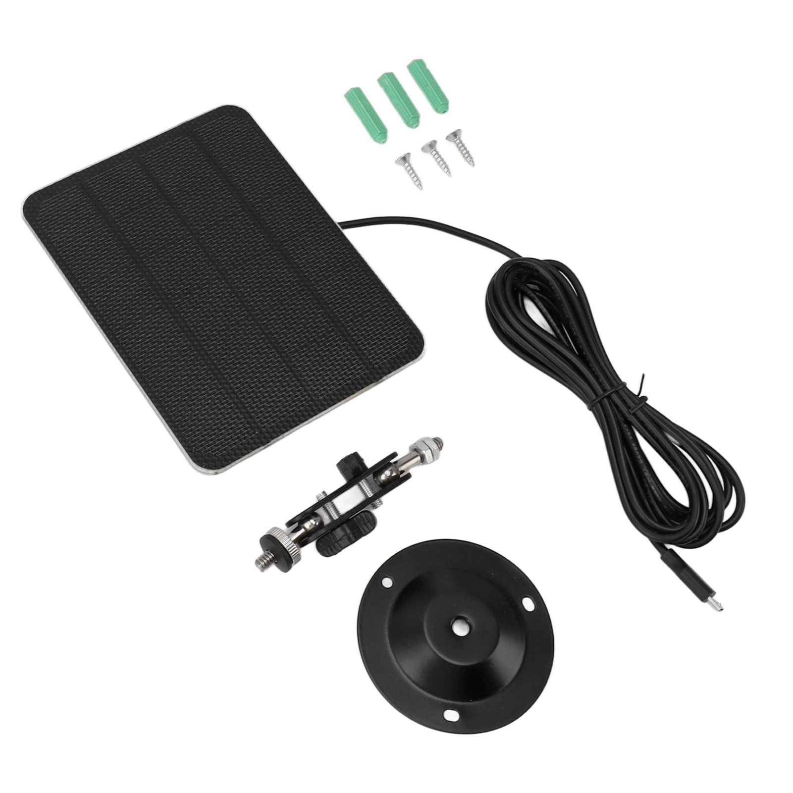 5W Solar Panel Solar Cell Wall Mount with Bracket 3m Phone Charger Cable Soalr Power System for Home Security Camera - Image 1