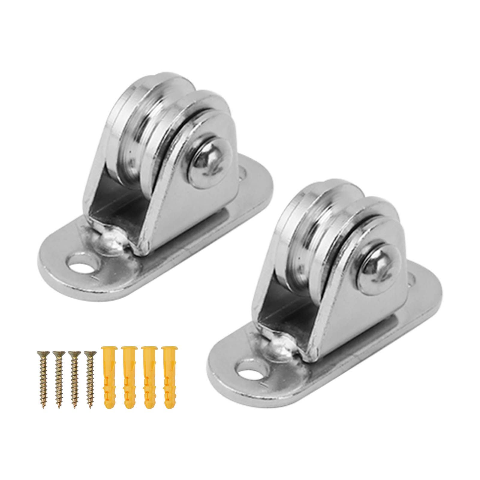 Small Pulley Block Stainless Steel Silent Pulley Roller Wall Mounted Fixed Pulley for DIY Equipment Wire Rope Rail Sliding Gate 2PCS - Image 1